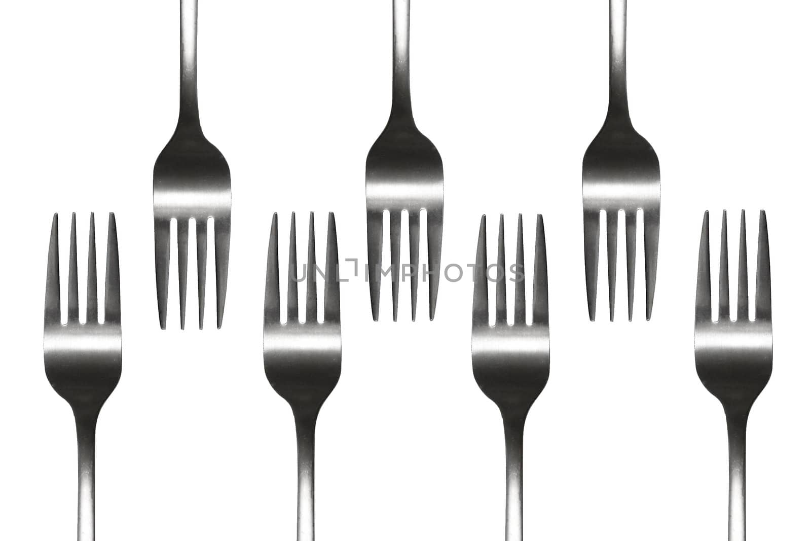 Forks isolated on white