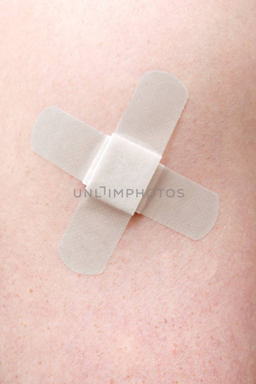 Close up of a bandage on skin