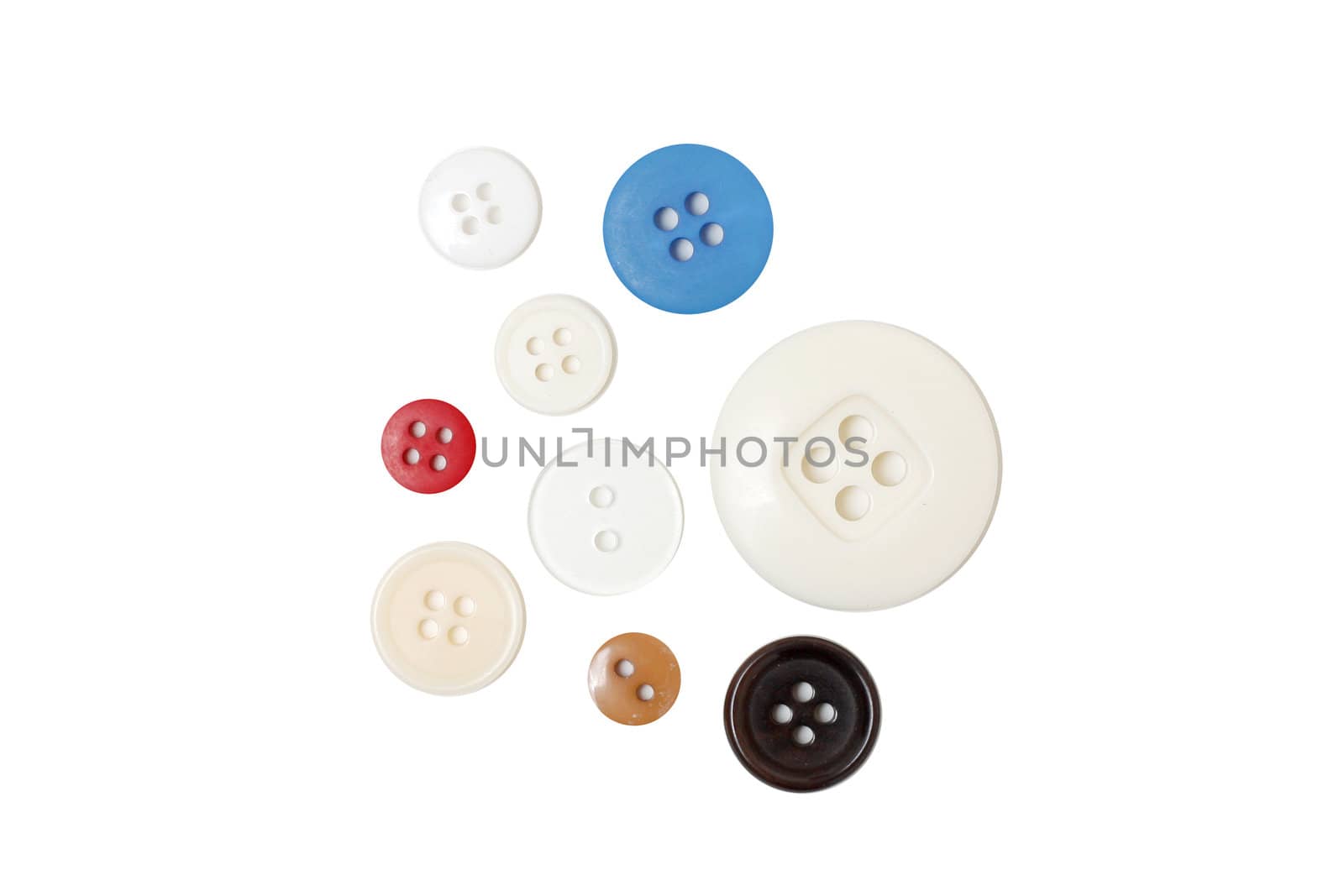 Different buttons isolated on white