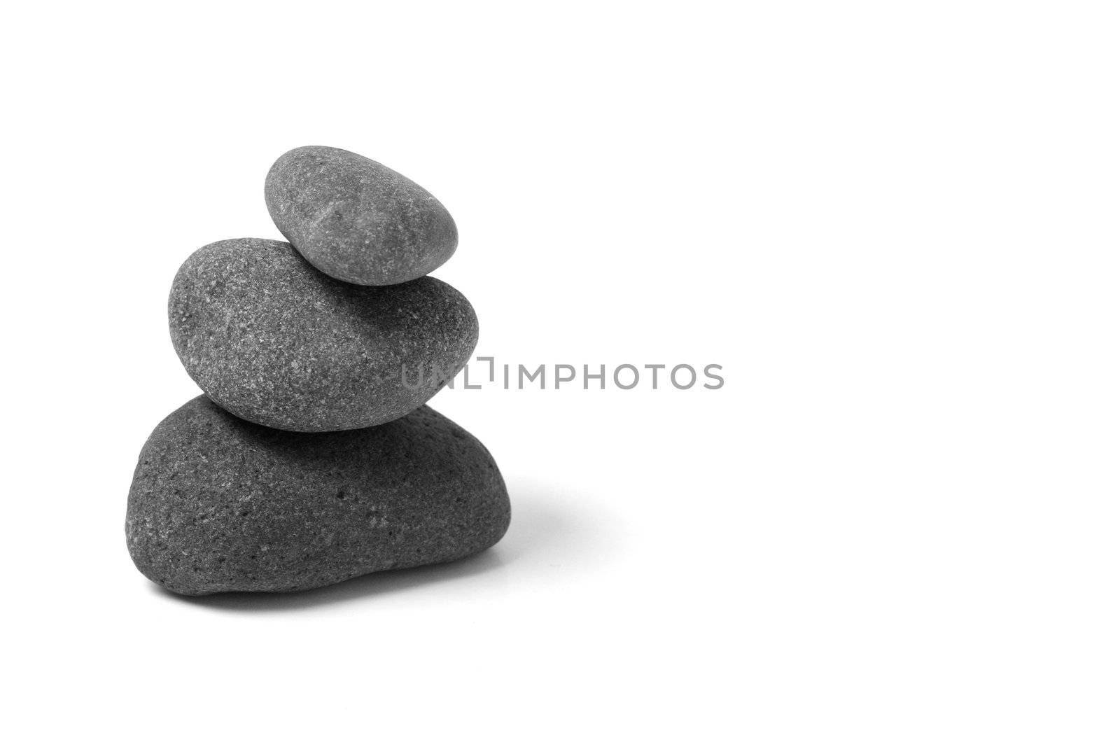 An arrangement of black stones