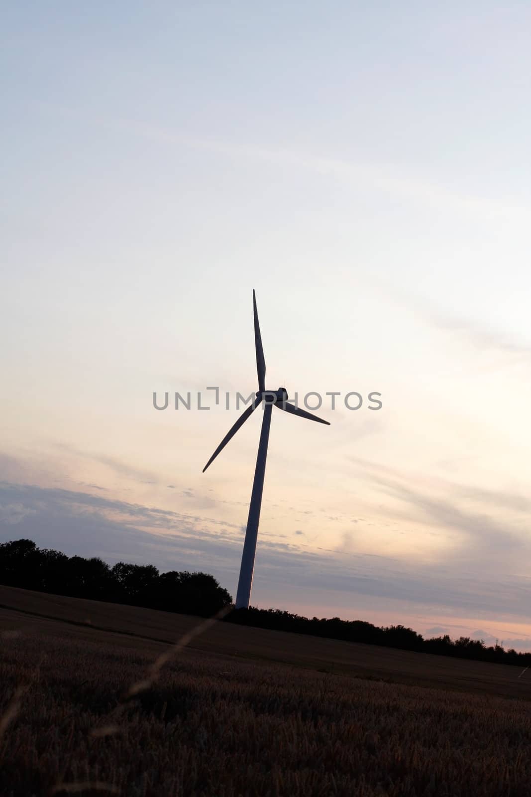 Windmills showing renewable energy in the evening