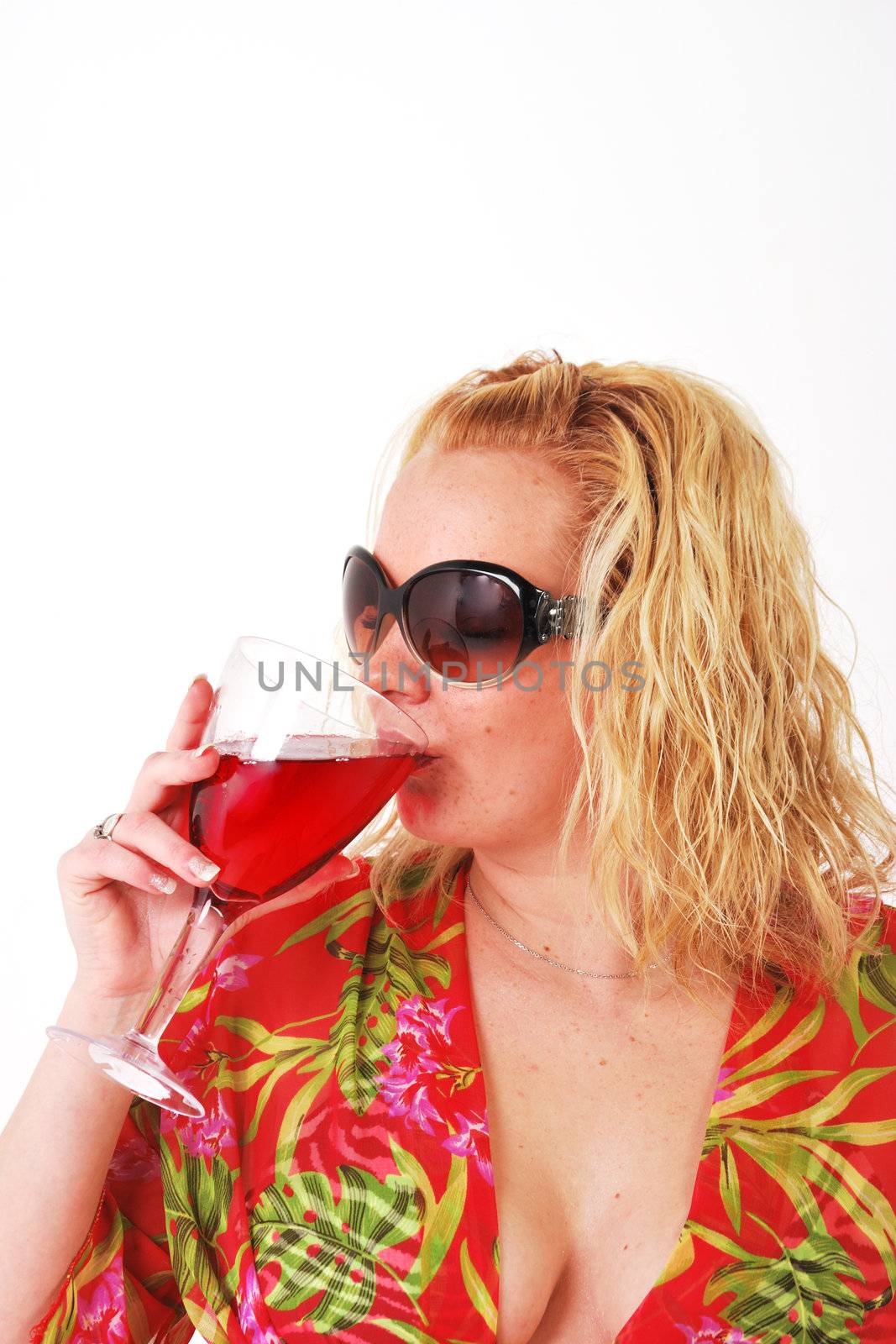 girl drinking wine by pauws99