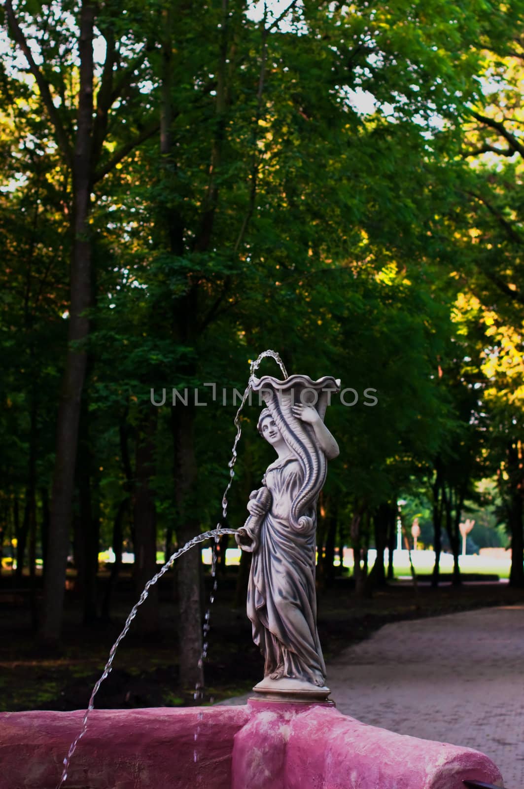 Fountain and Statue in Russia in Krasnodar.