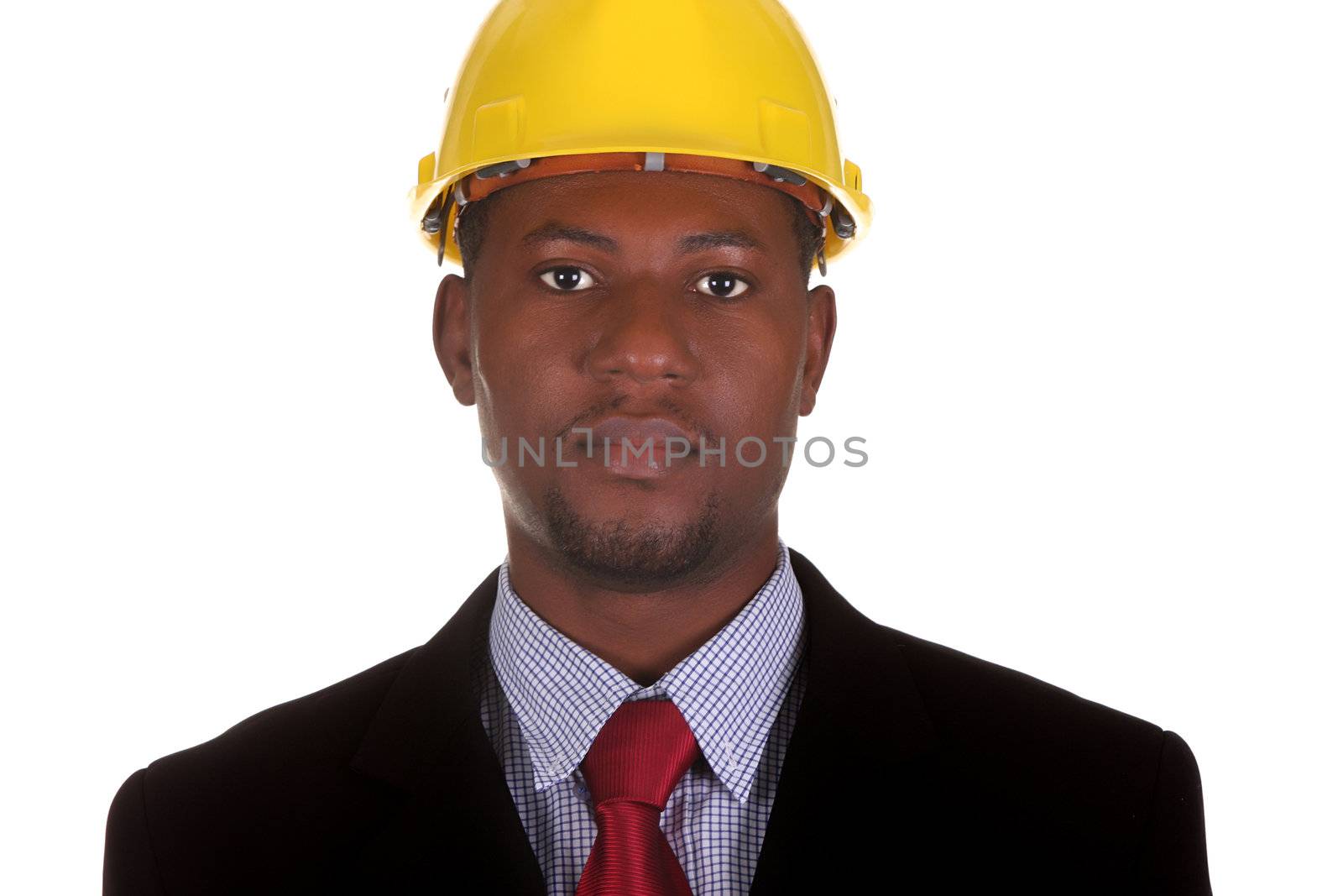 Young african american Businessman on white background