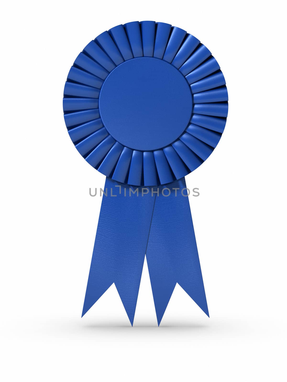 3D rendered Blue ribbon/Award. Clipping path included.