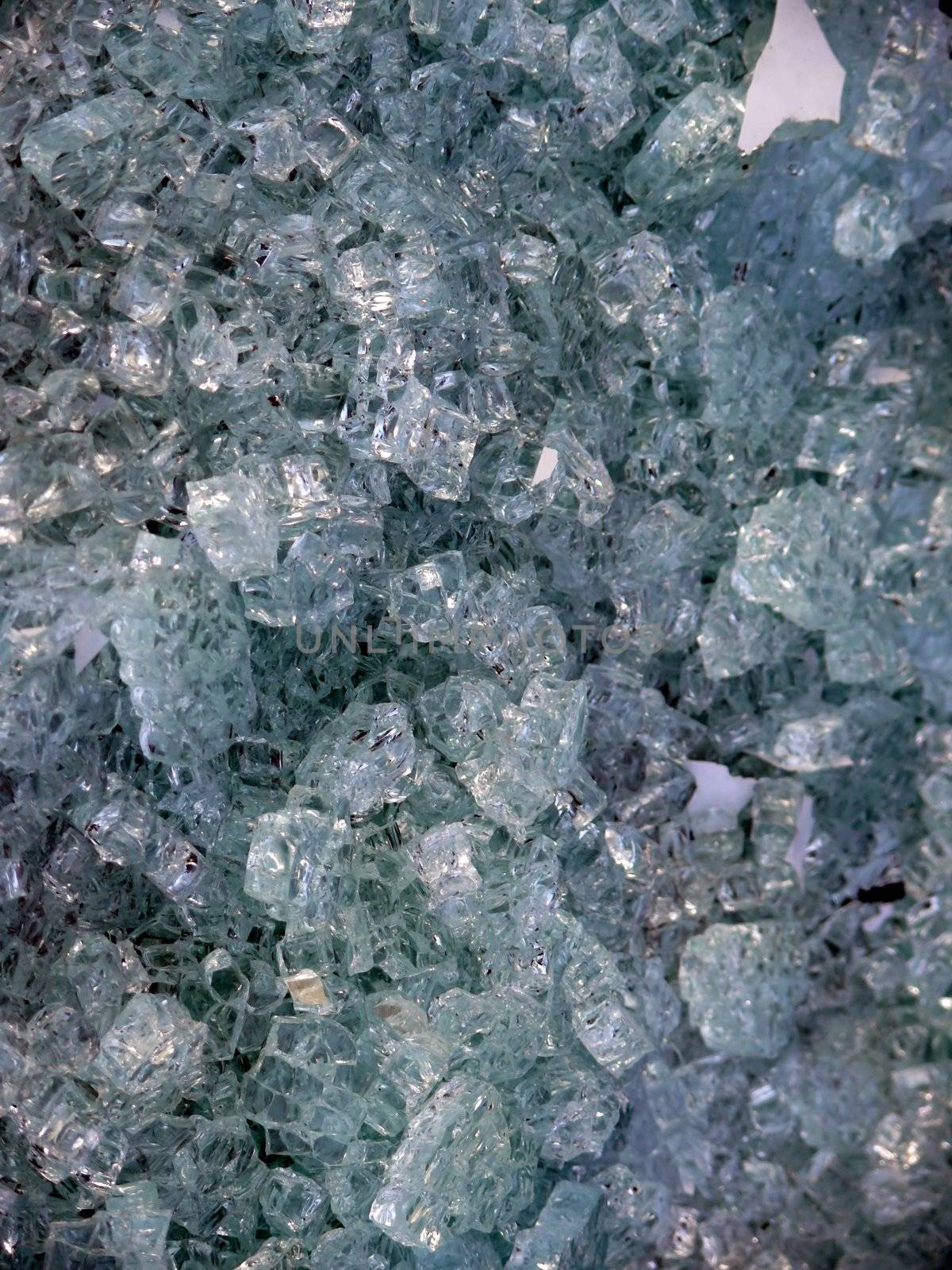 portrait of thick broken glas background