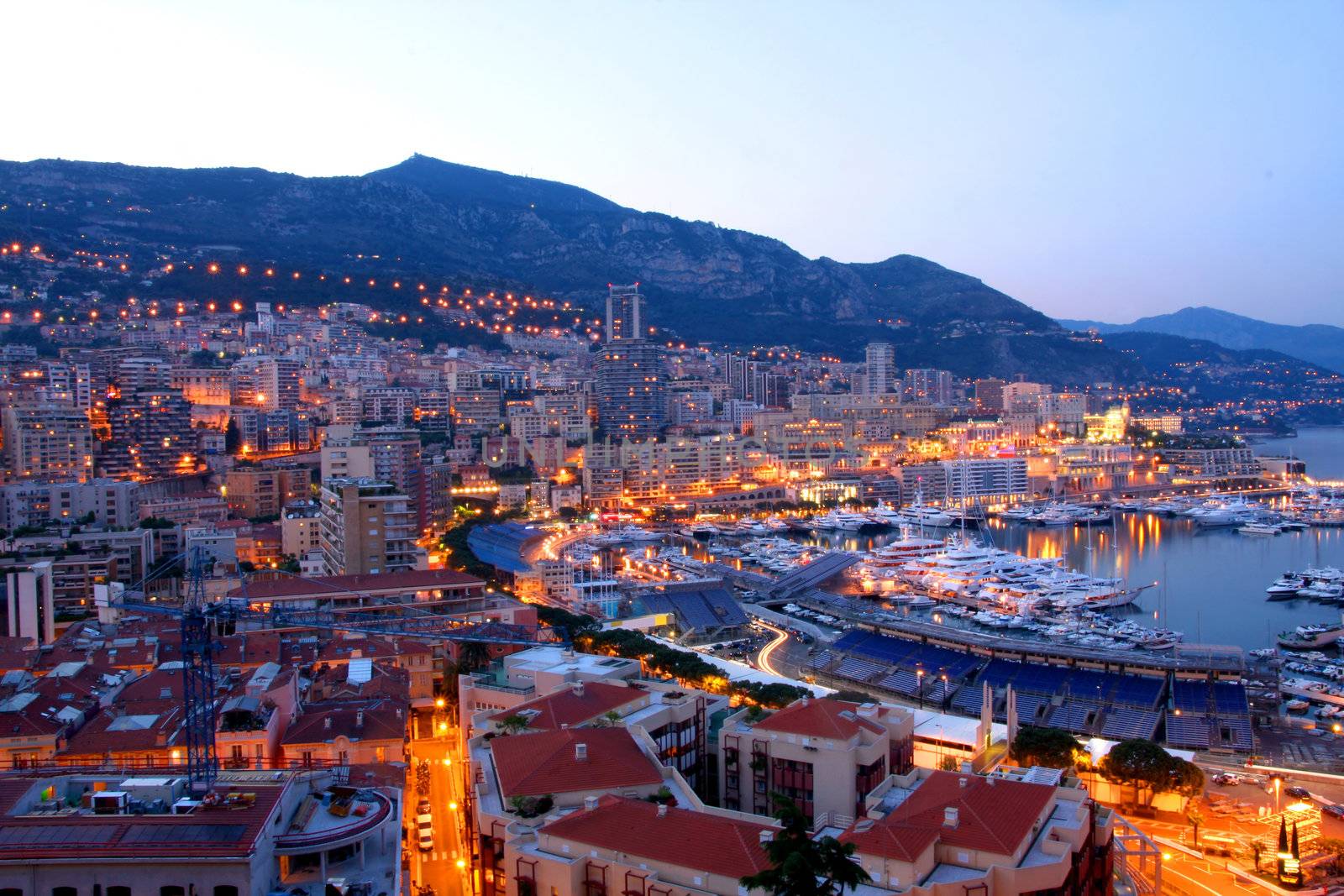 View of Monaco at night