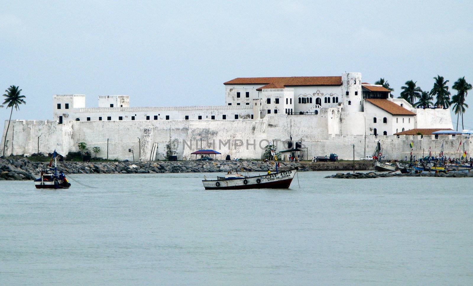Old slave fort of Elmina near Accra in Ghana seen from the sea