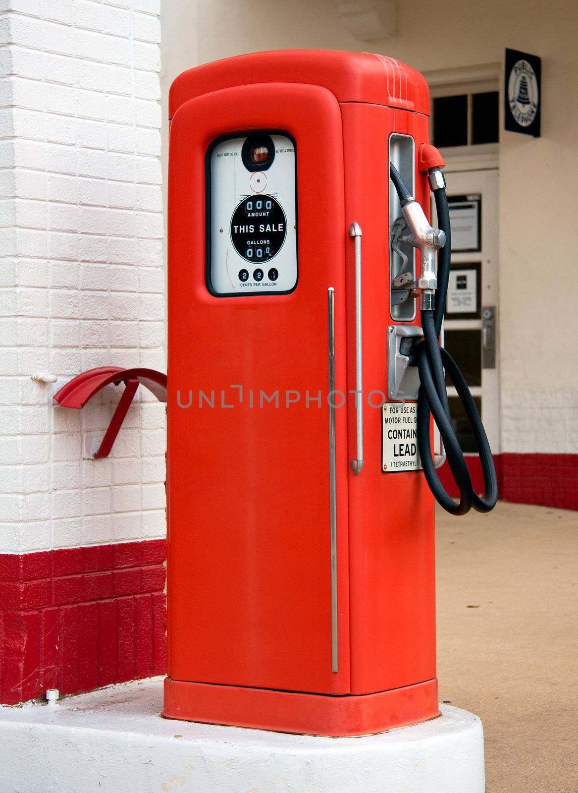 Old red gas pump by steheap