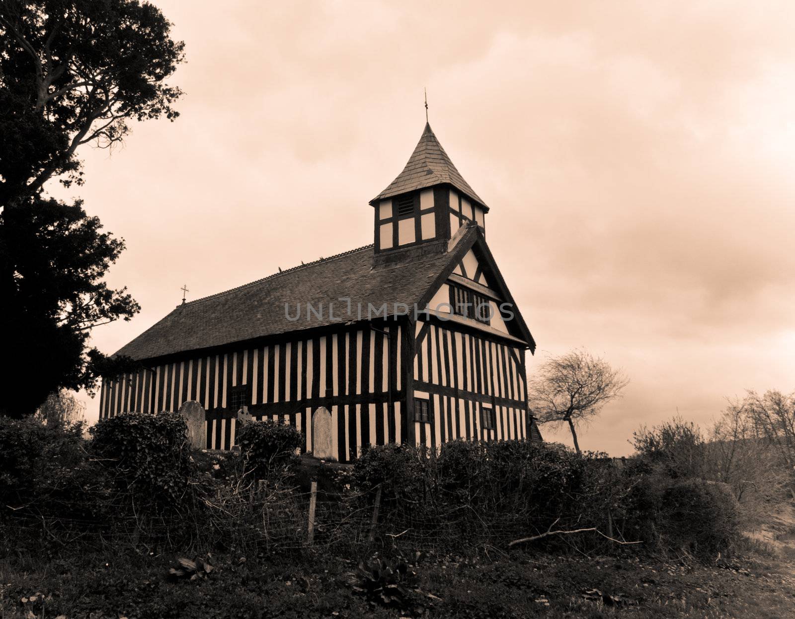 Melverley Church Sepia by steheap