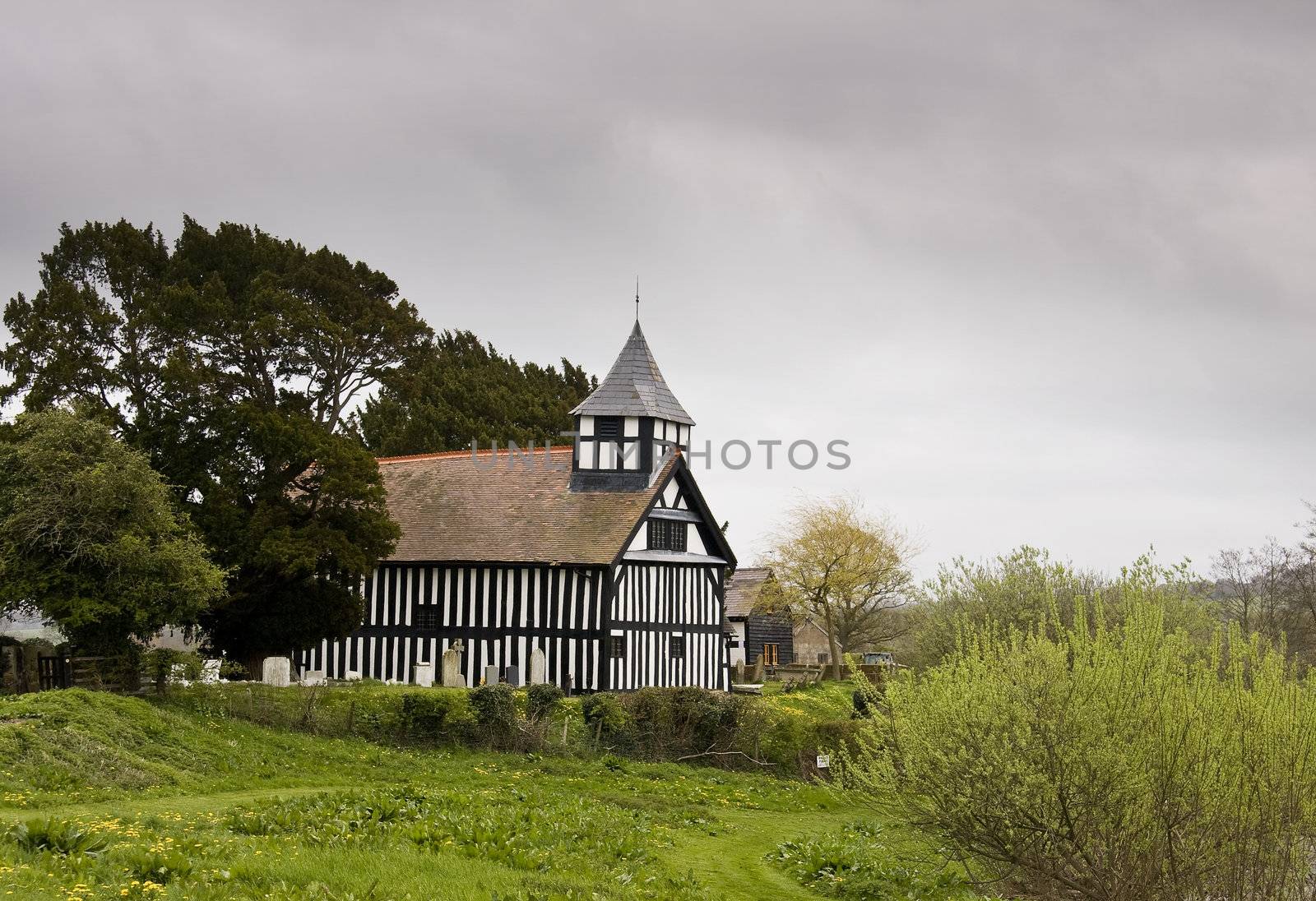 Melverley Church on stormy day by steheap