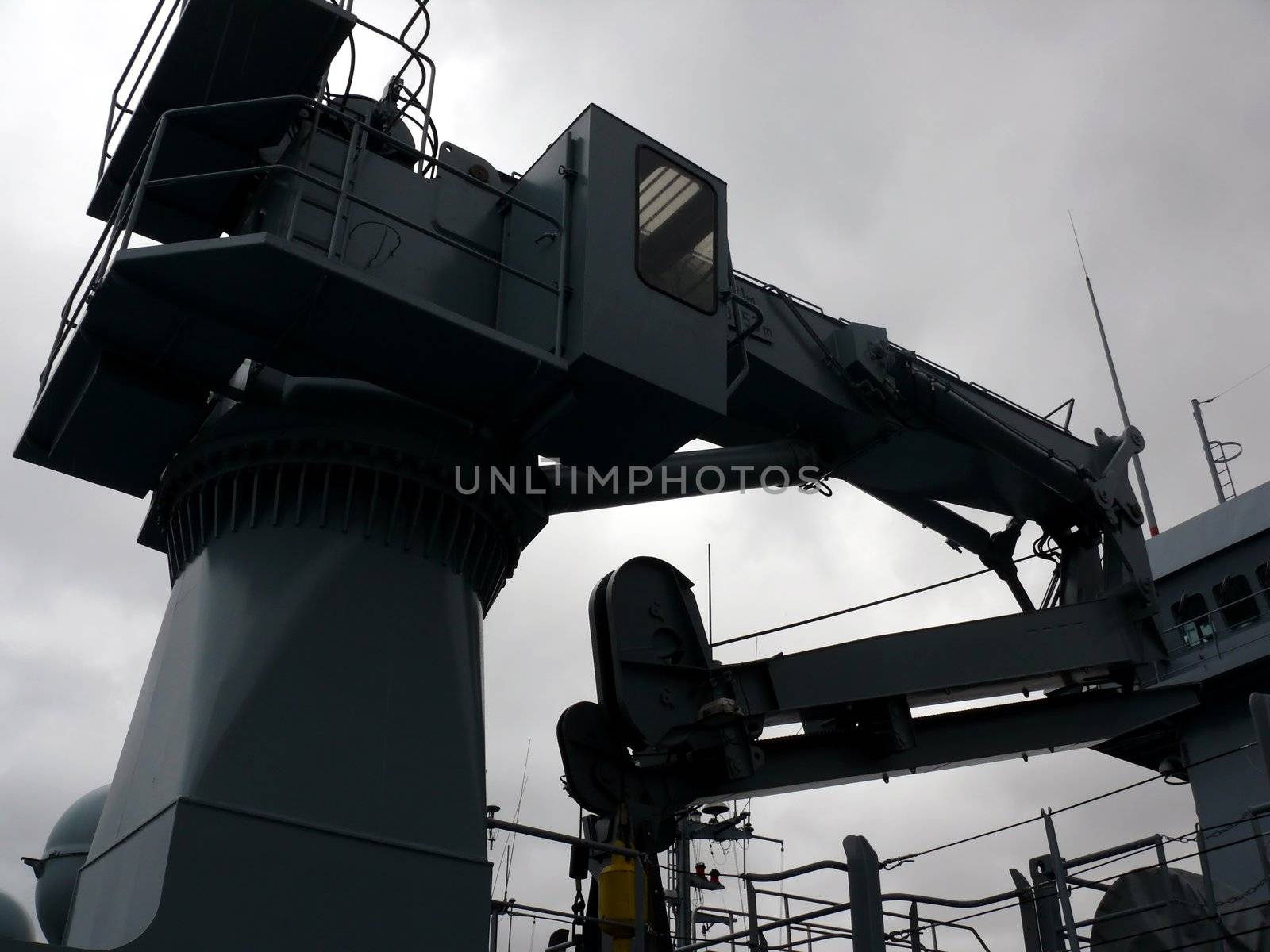 portrait of german navy ship in ocean