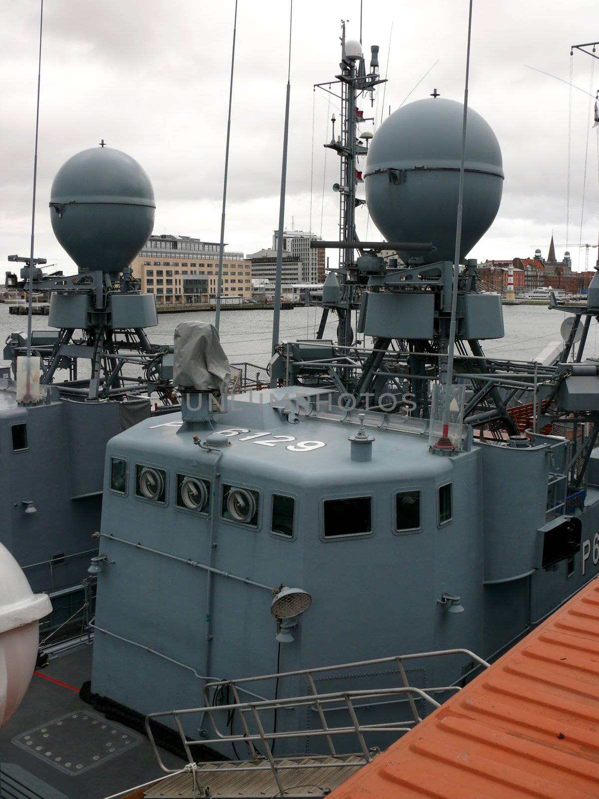 portrait of german navy ship in ocean