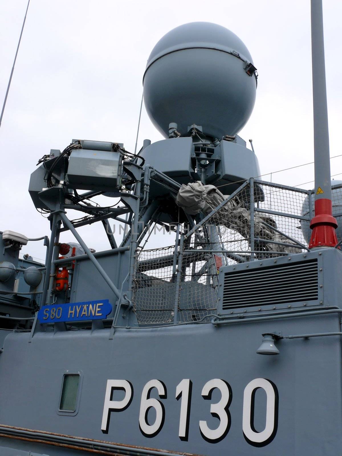 portrait of german navy ship in ocean