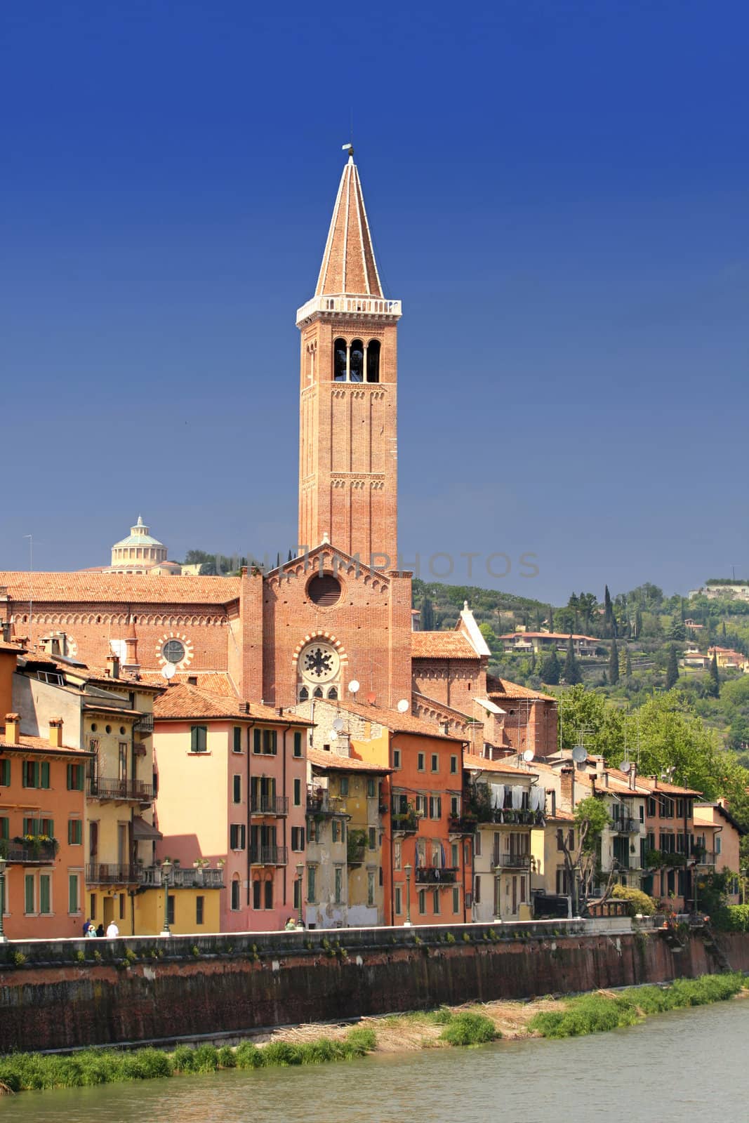 Lungadige Verona, details view of Verona, Italy