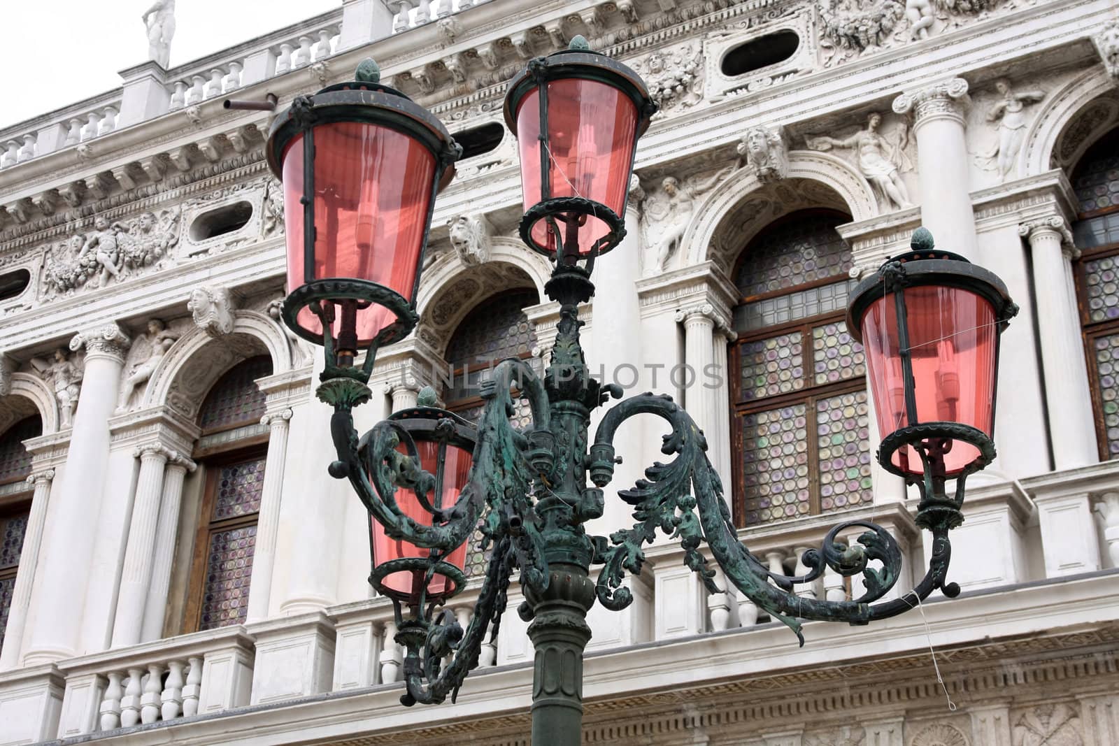 details of street lamp in Venice, Italy