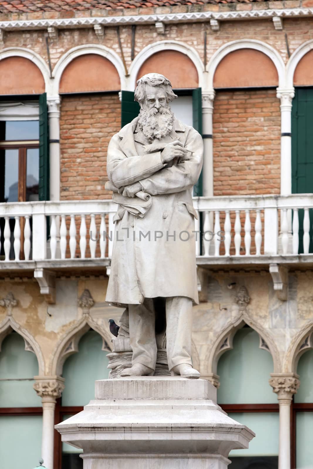 Statue of Nicolo Tommaseo in Campo Santo Stefano in Venice, Italy