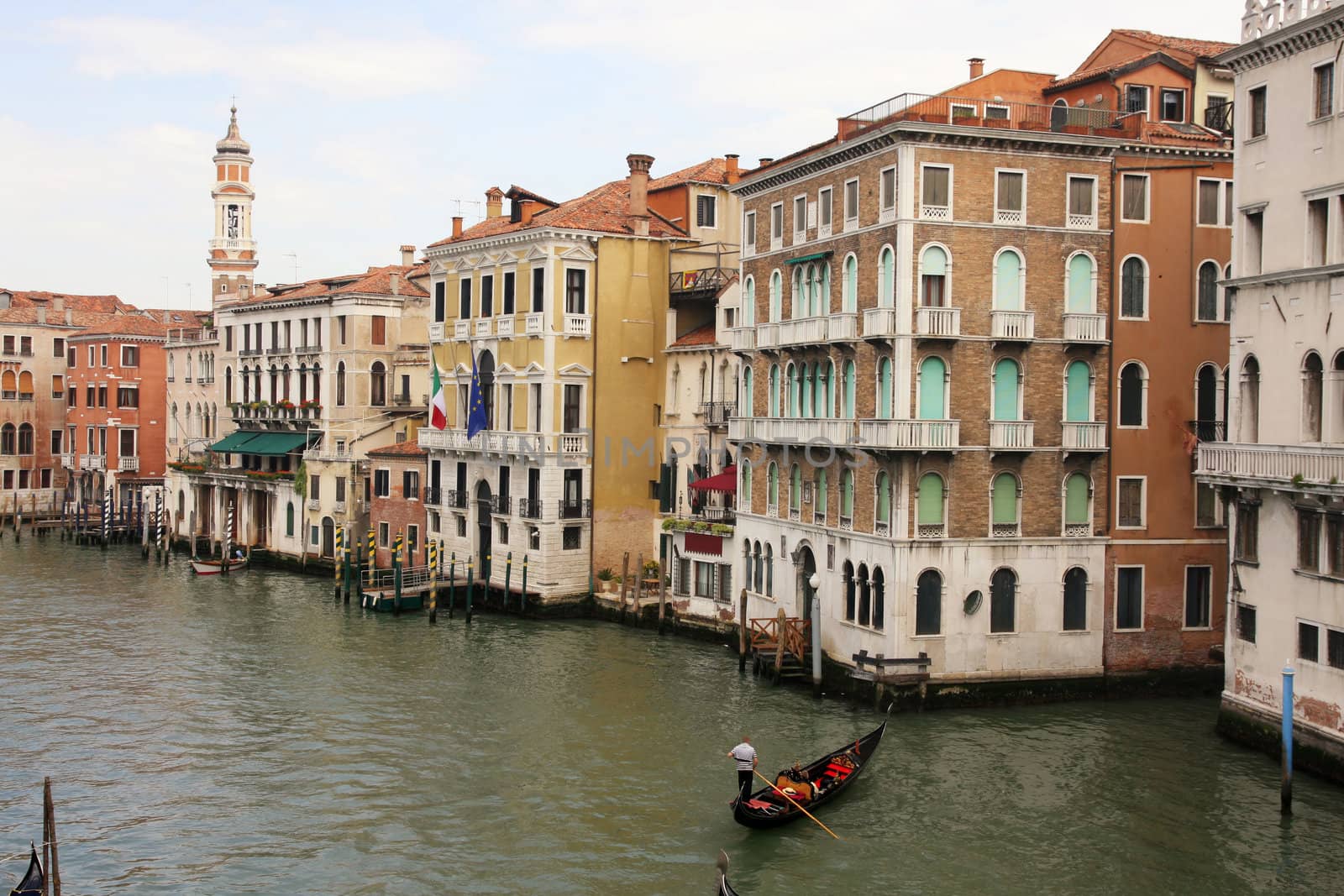 Details shot old houses and street in Venice, Italy