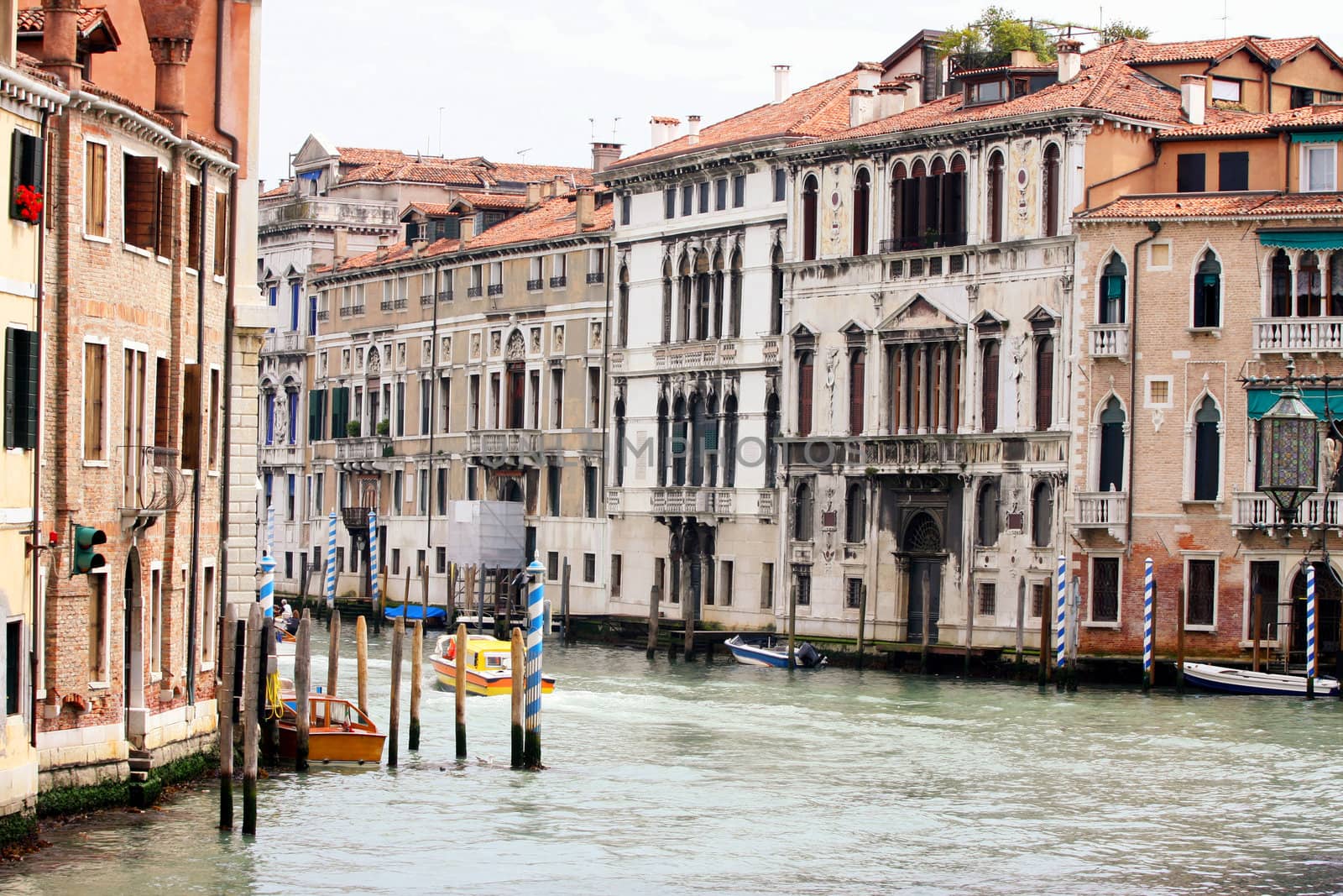 Details shot old houses and street in Venice, Italy