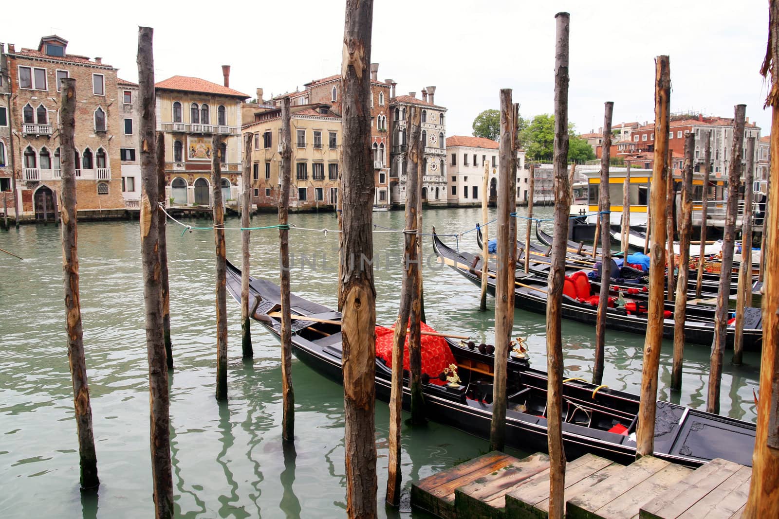 Details shot old houses and street in Venice, Italy