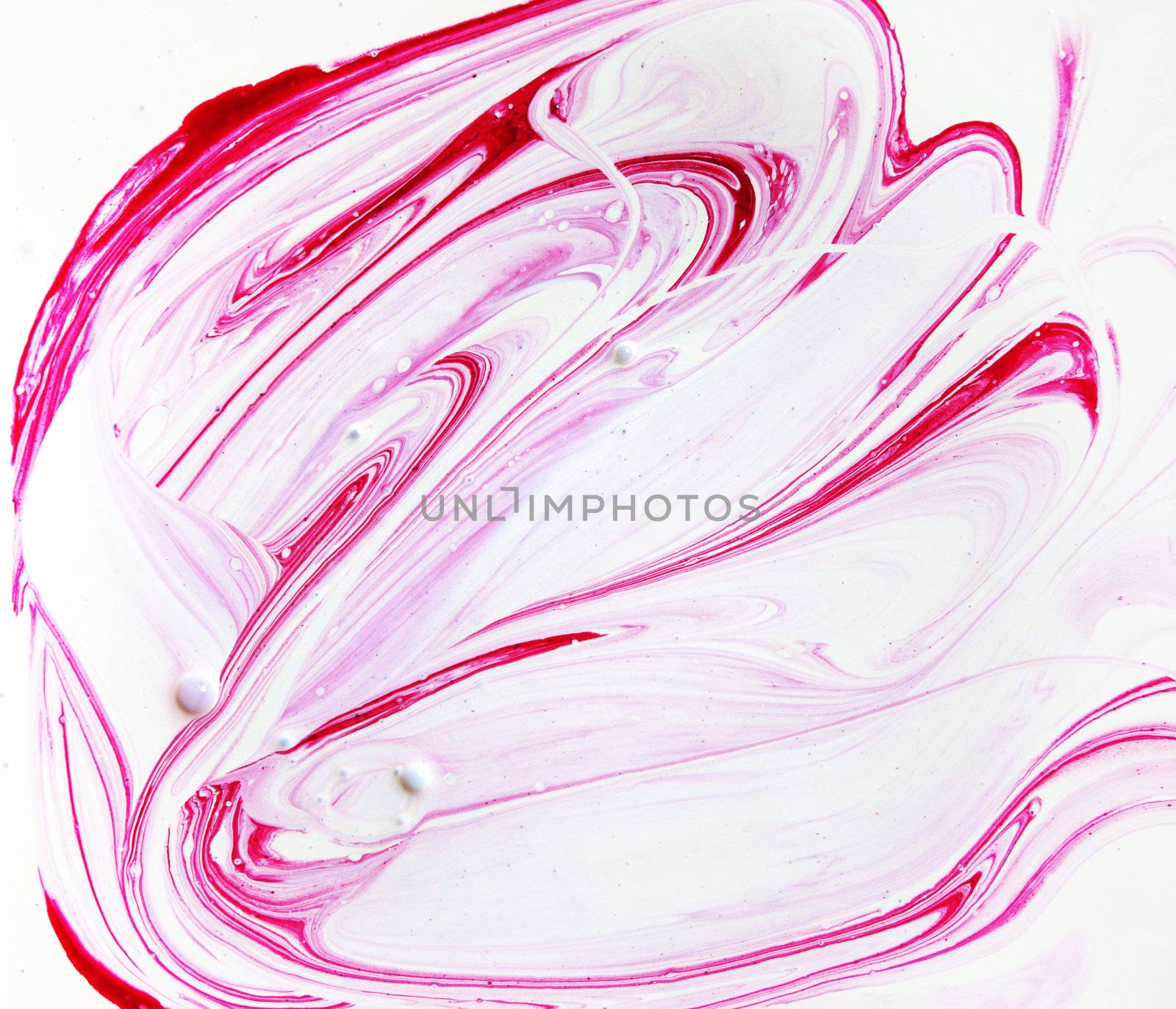 Red paint splashed over white background