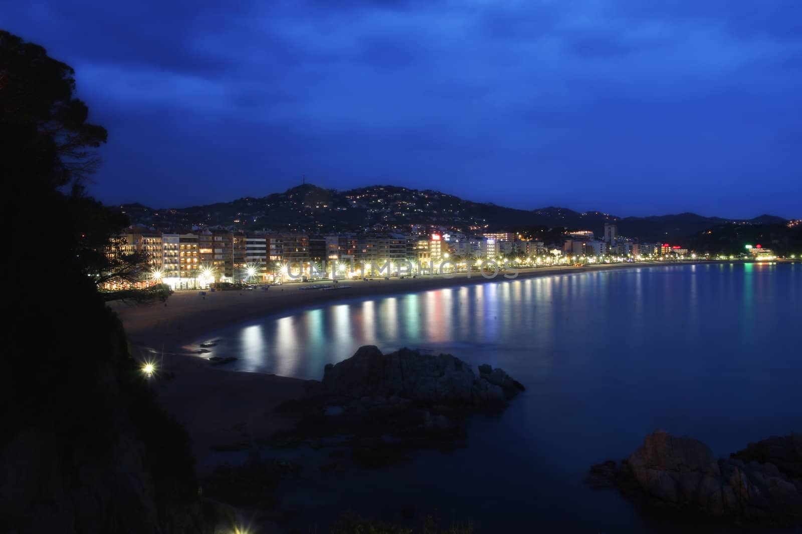 View of Lloret de Mar (Spain) at night