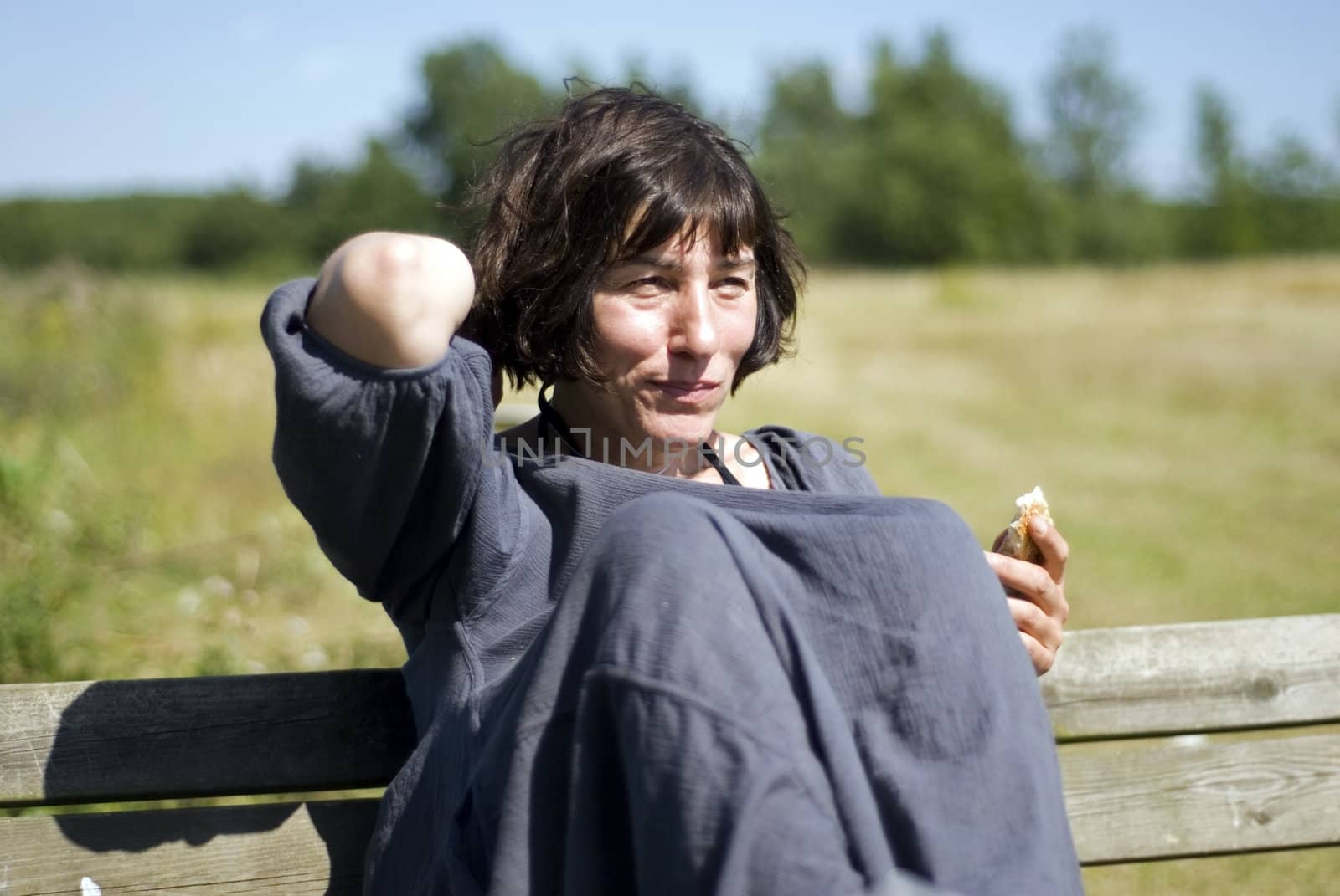 portrait of a beautiful woman enjoy nature