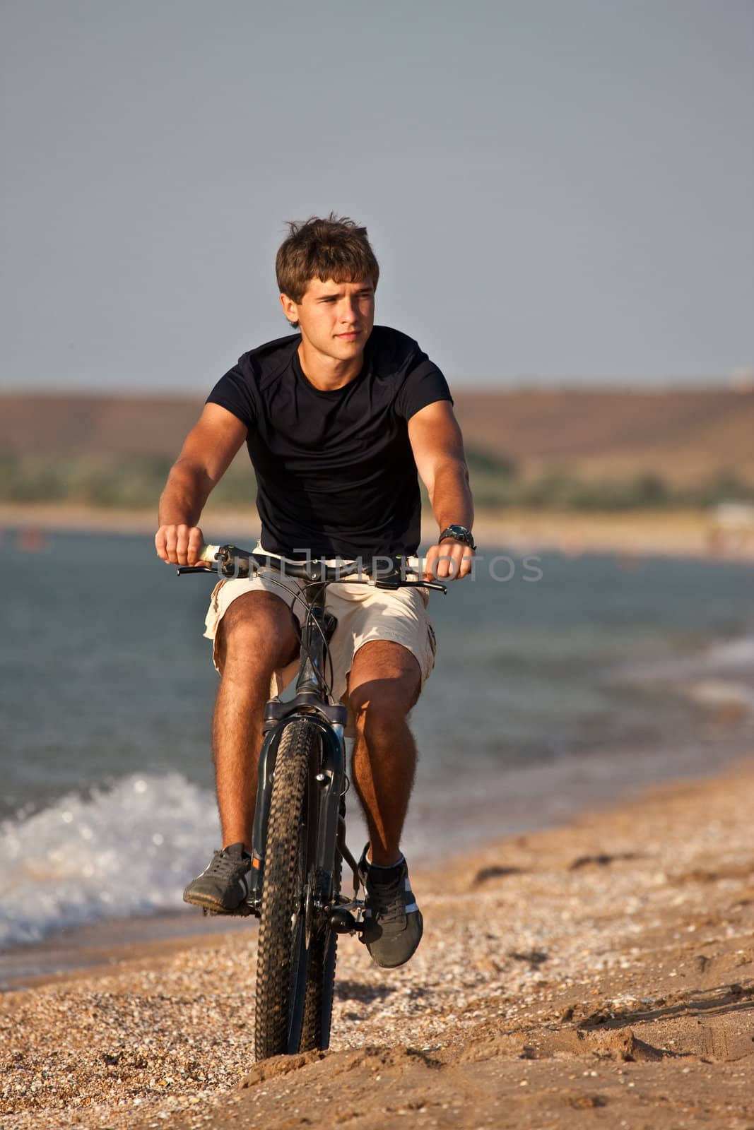 people series: summer portrait cyclist man on bicycle