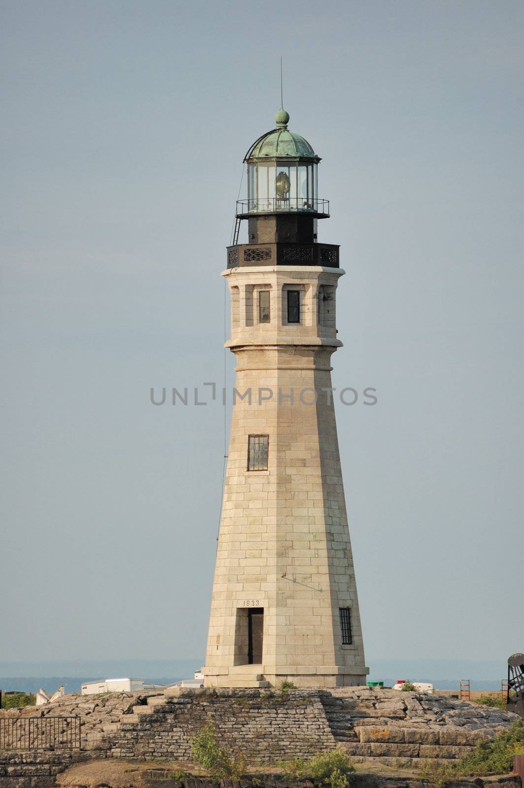 Buffalo Main Lighthouse, This tower is located directly across from the Erie Basin Marina, underneath the Skyway in downtown Buffalo.