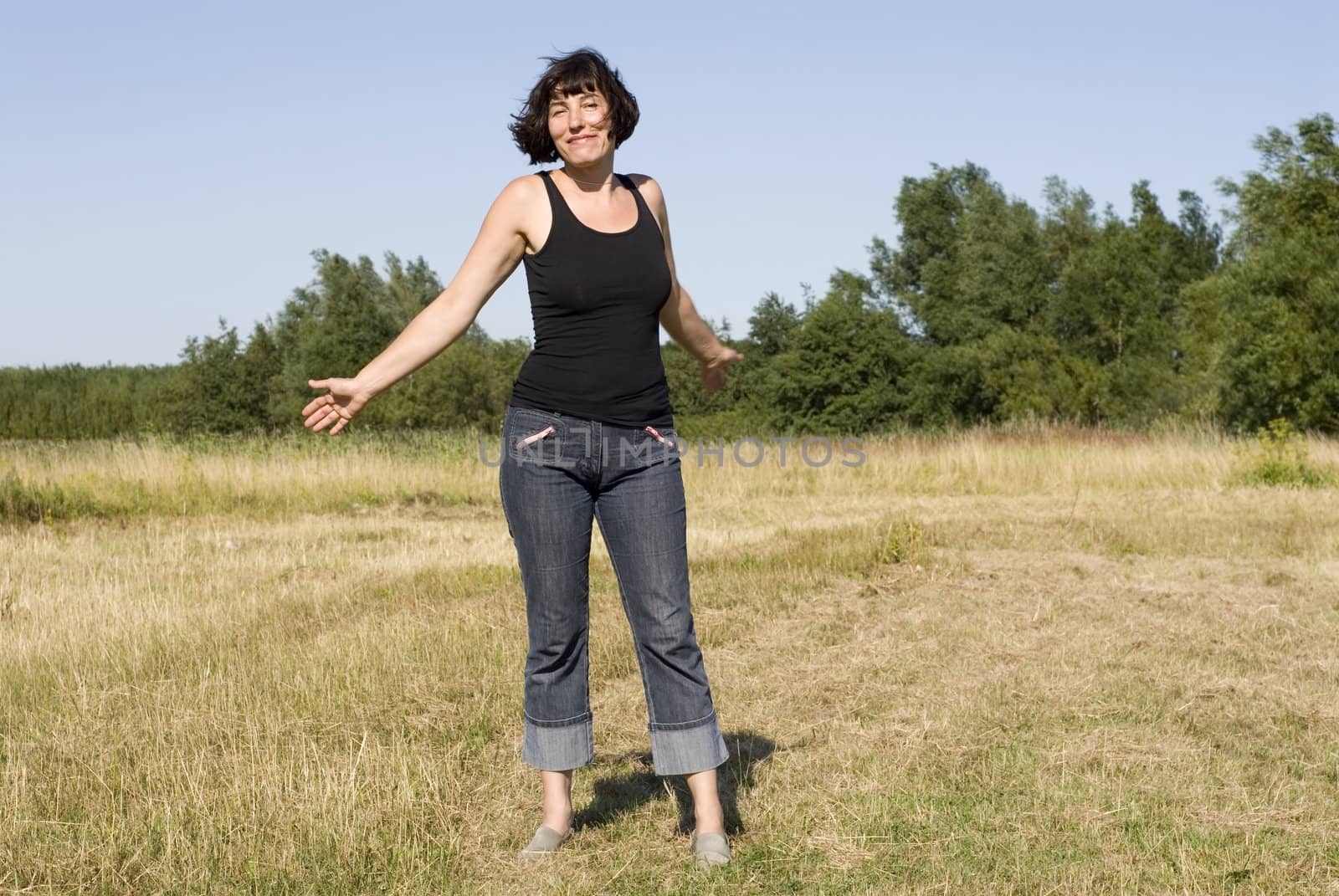 portrait of a beautiful woman enjoy nature