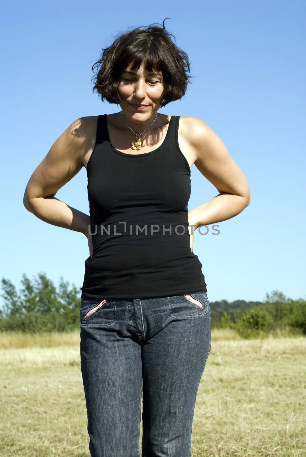 portrait of a beautiful woman enjoy nature