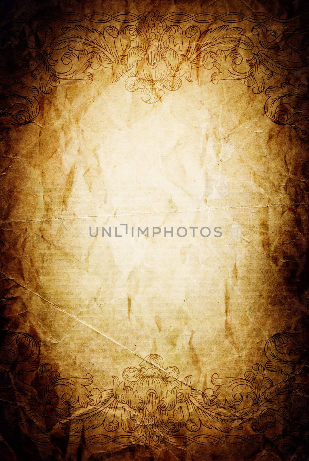 Vintage ornated paper. Classic vintage background.