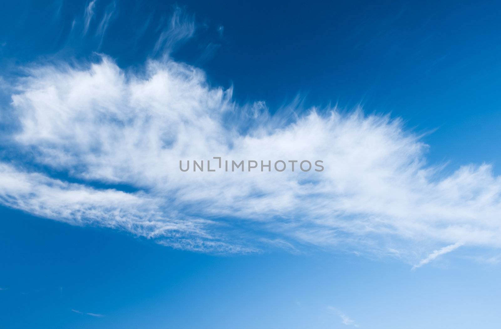 white cloud in blue sky in windy weather by pashabo