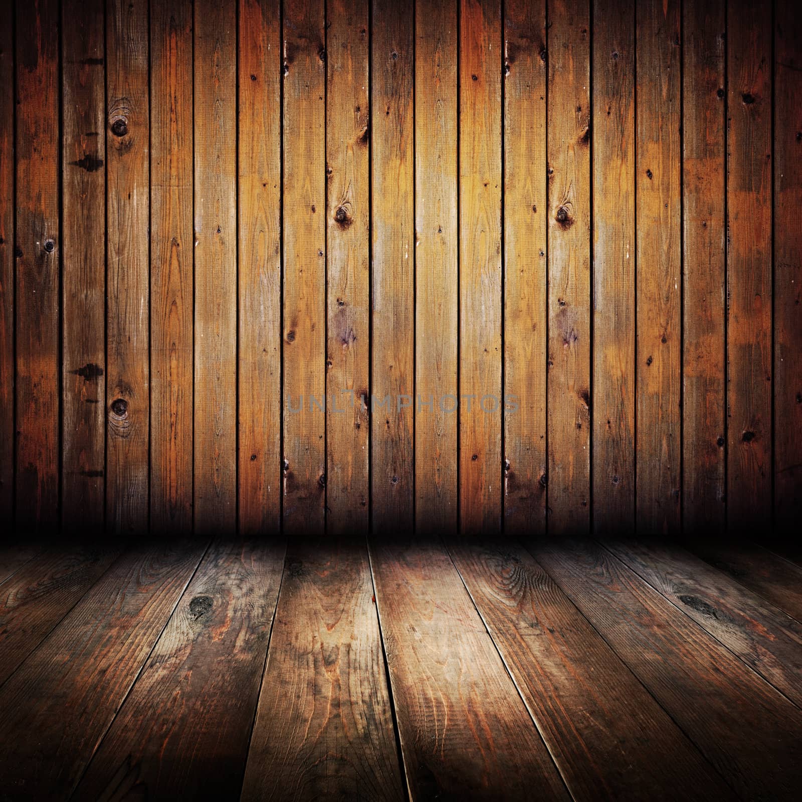 Vintage yellow wooden planks interior  by pashabo