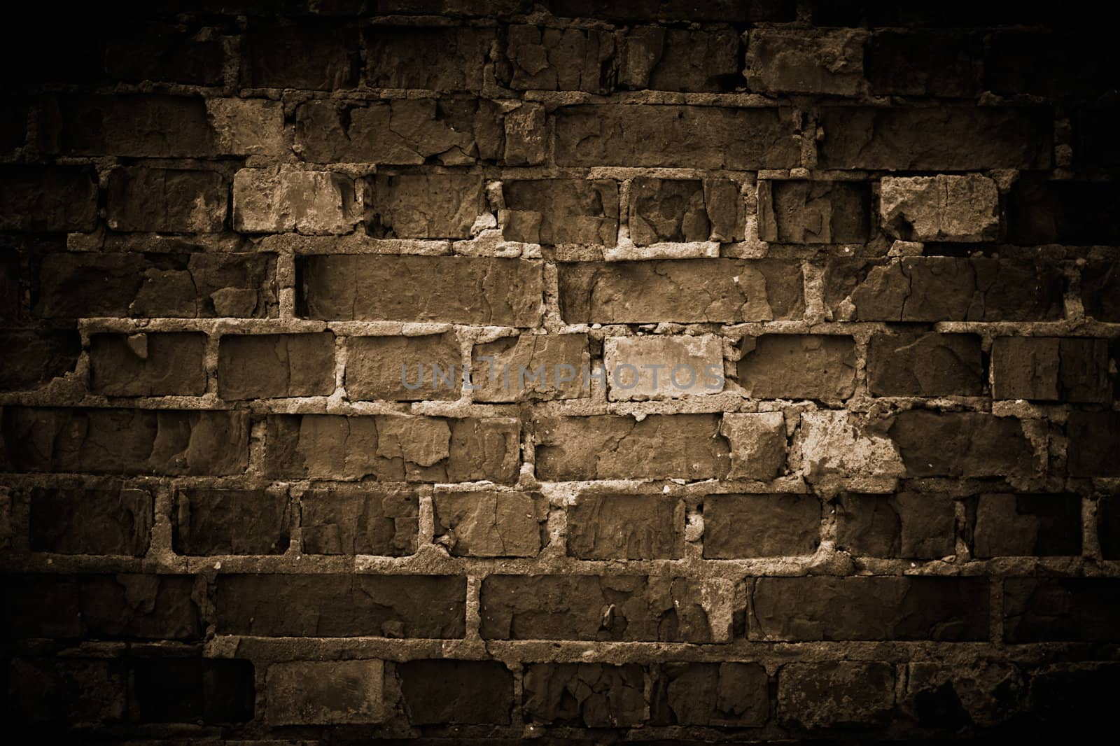 Rough brick wall, toned. by pashabo