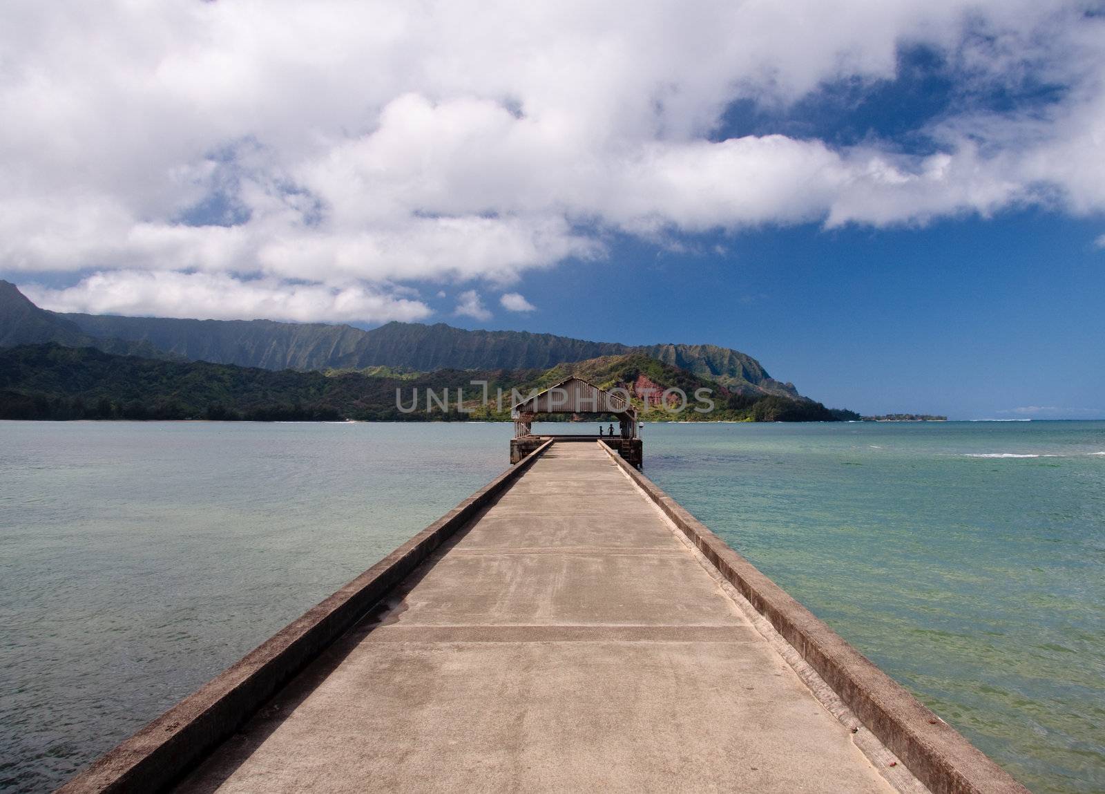 Pier at Hanalei Bay on Kauai by steheap