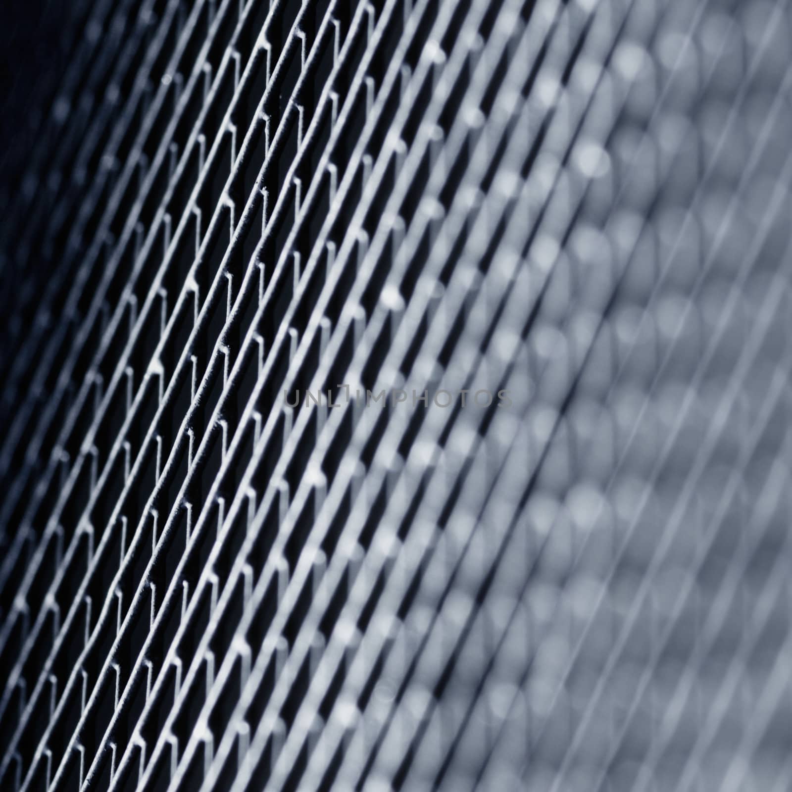 Metal texture. Blue toned background.