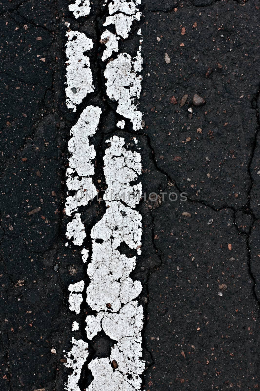 Asphalt road line closeup. 