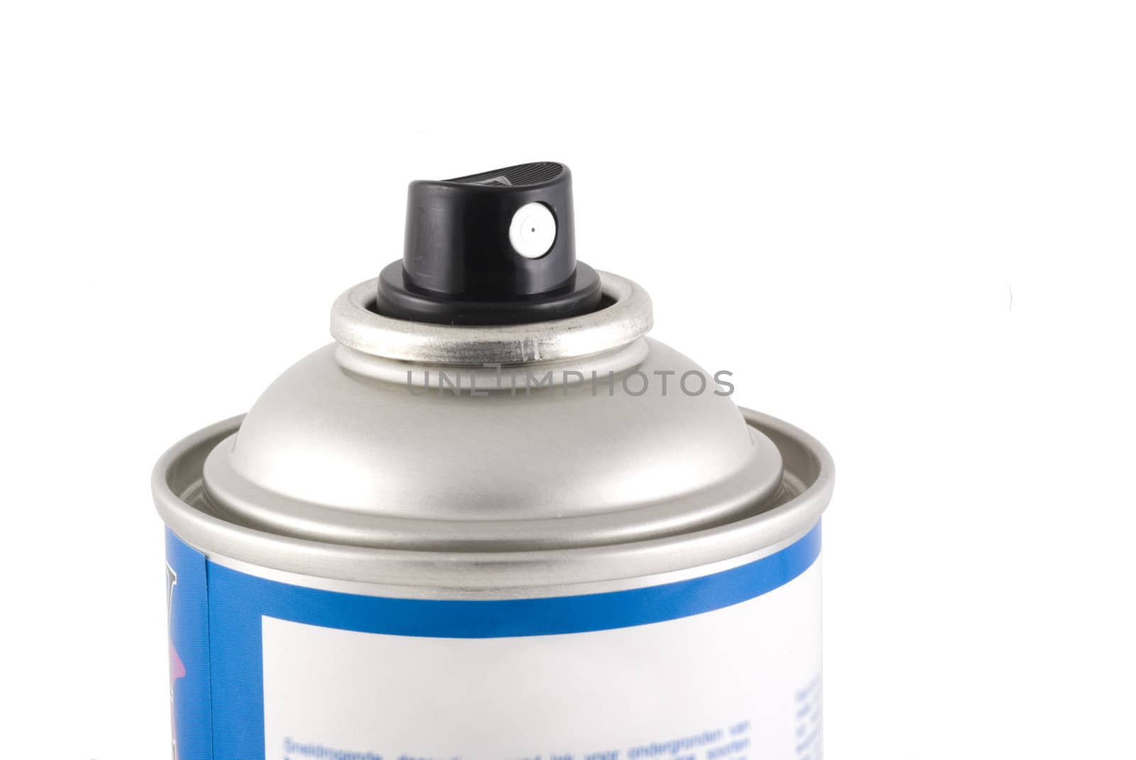Close up of an aerosol nozzle, isolated on white.