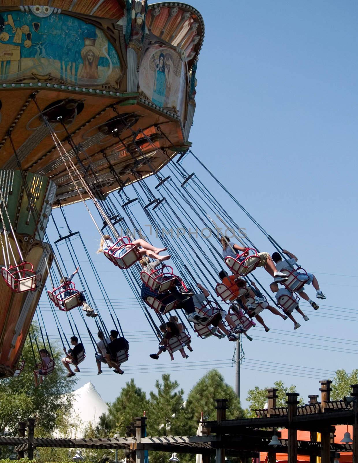 A fun amusement park ride