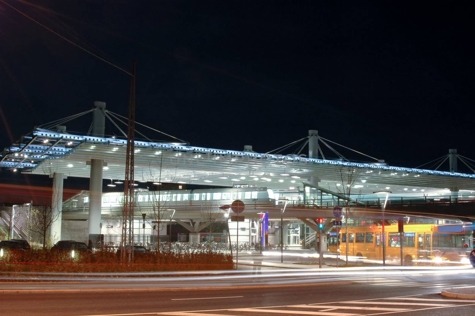 Train station by night