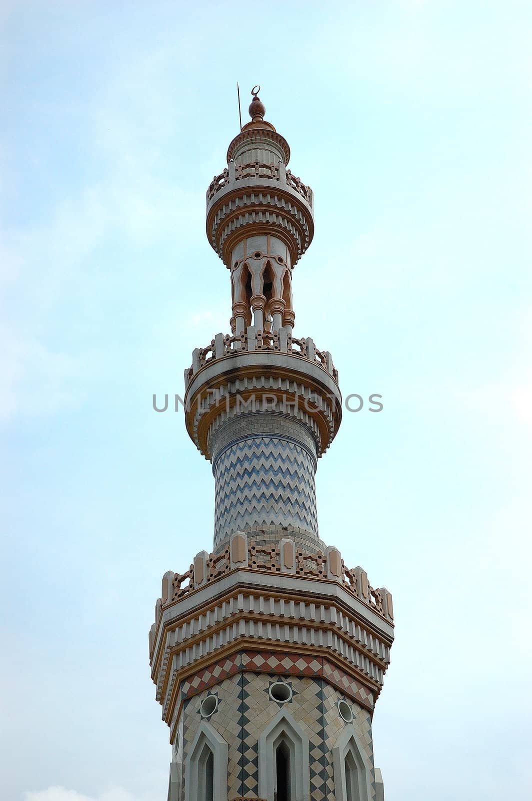 masjid tower with arabic decorative style