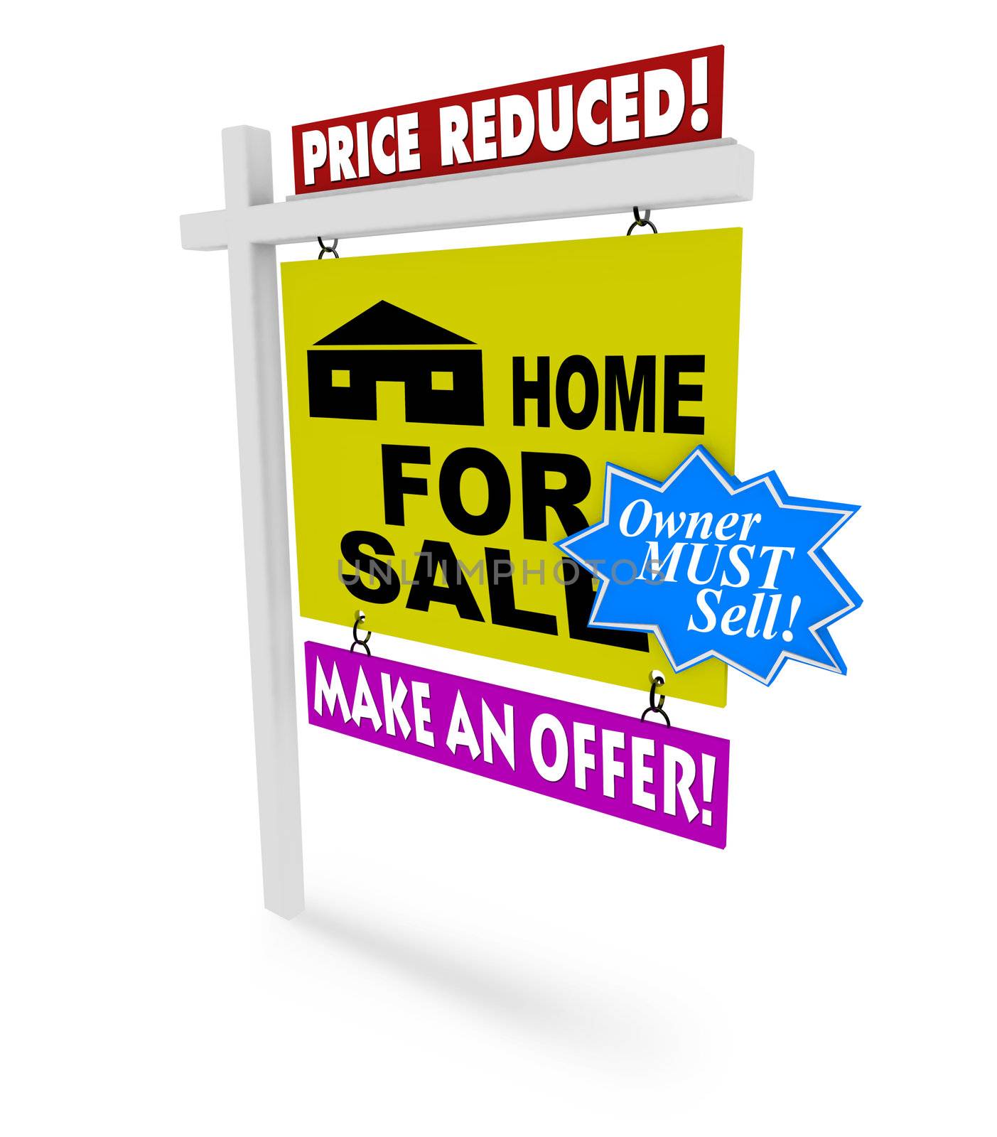 Price Reduced - Home for Sale Sign by iQoncept