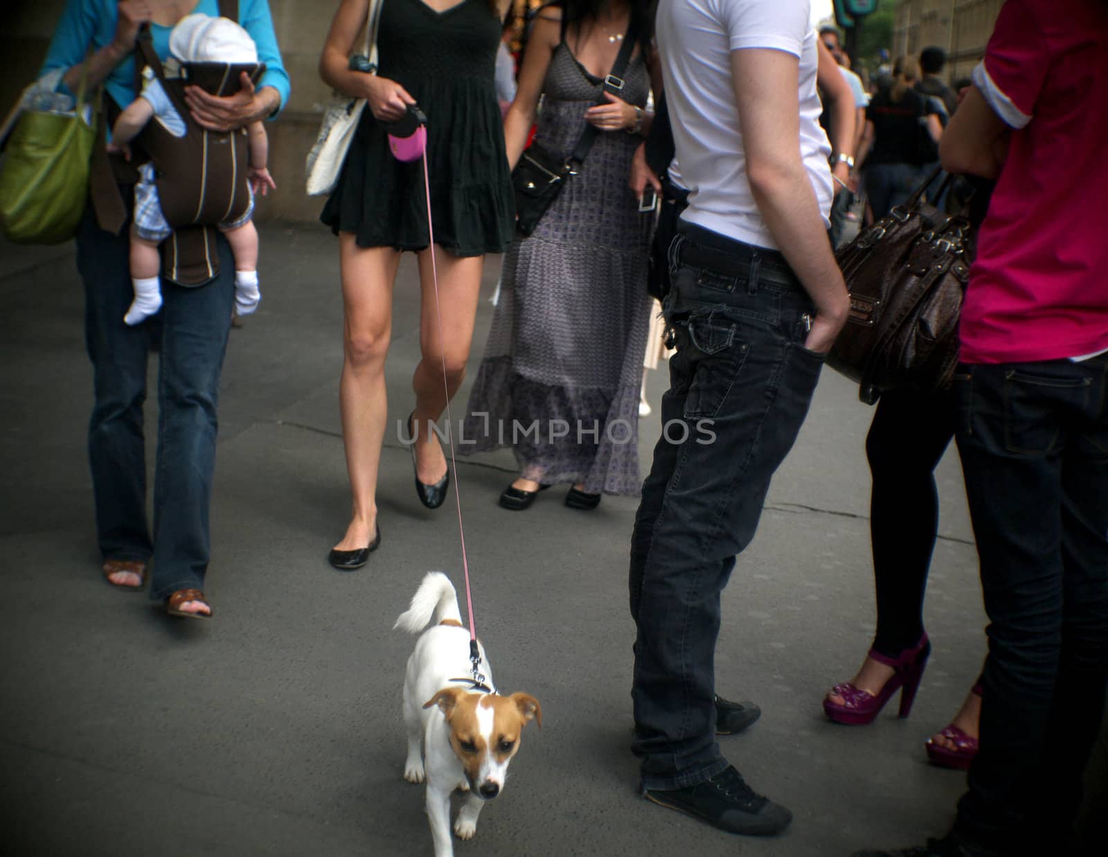 People on the street in Paris.