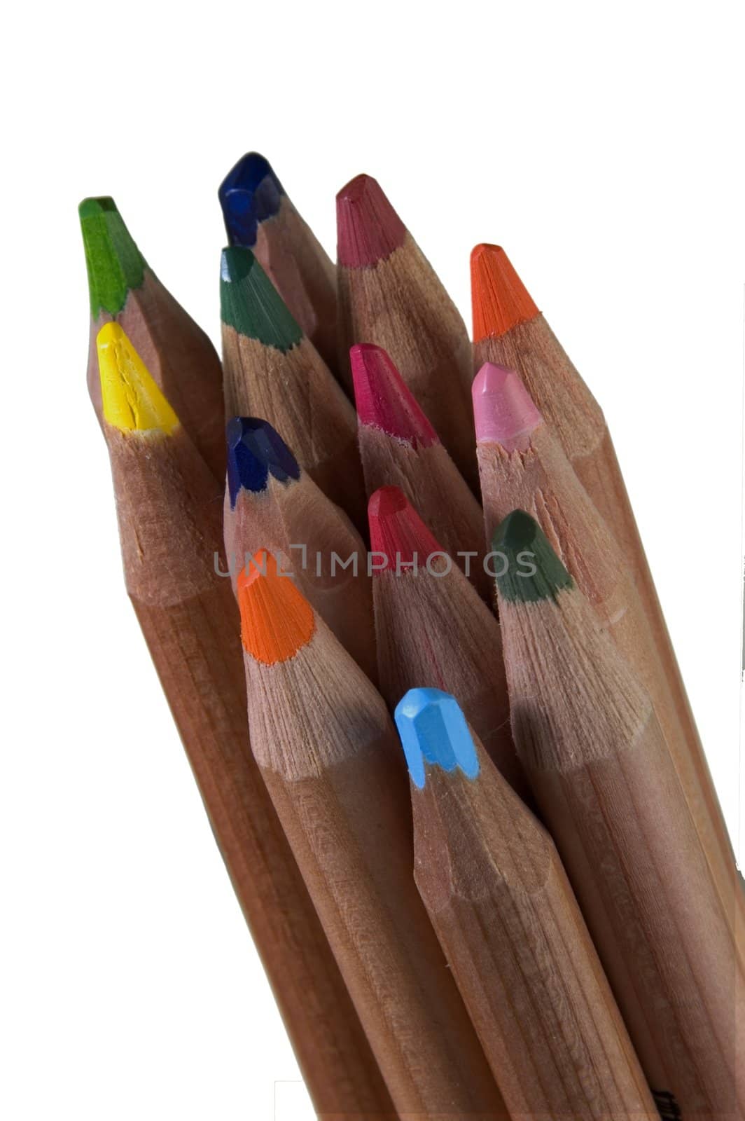 Coloured Pencils with bright white background