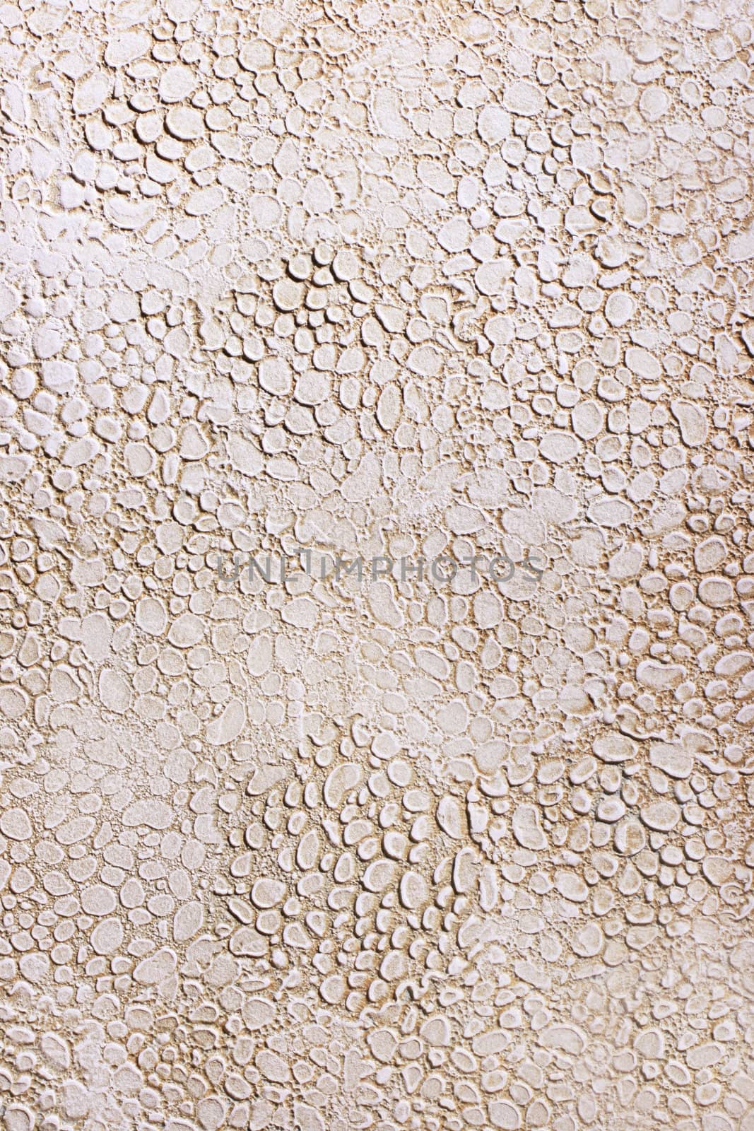 Darkly brown plaster with a deep relief on a wall