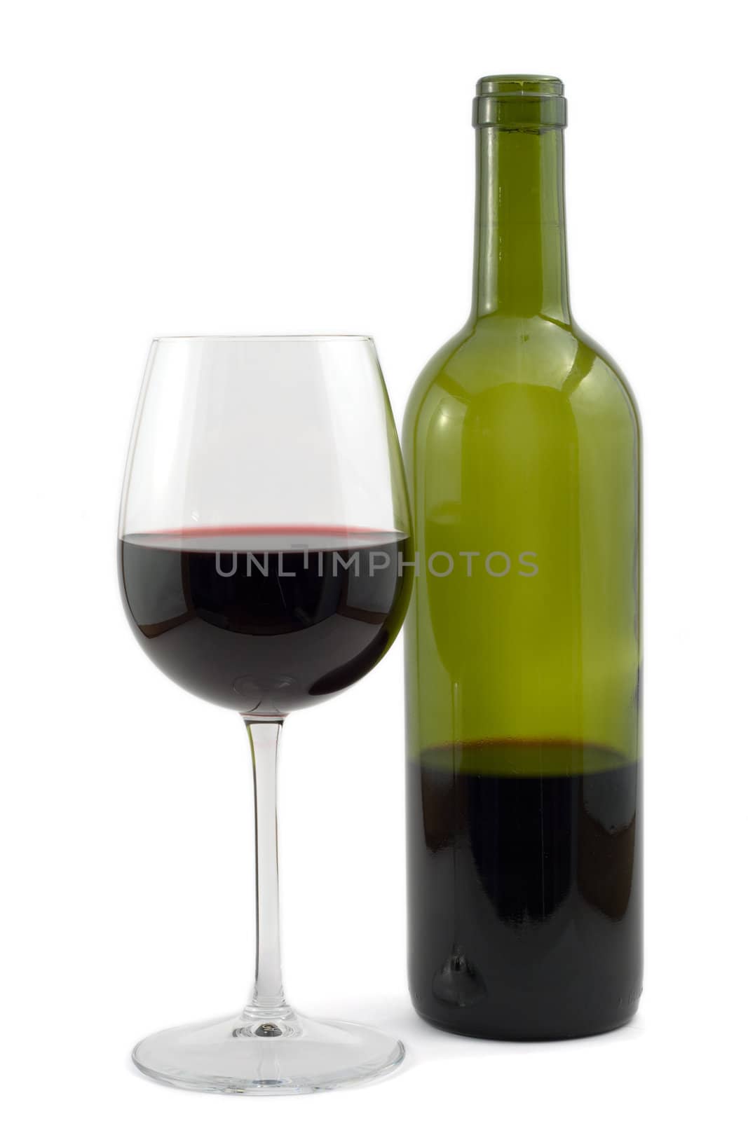 red wine bottle and wine glas by noblige