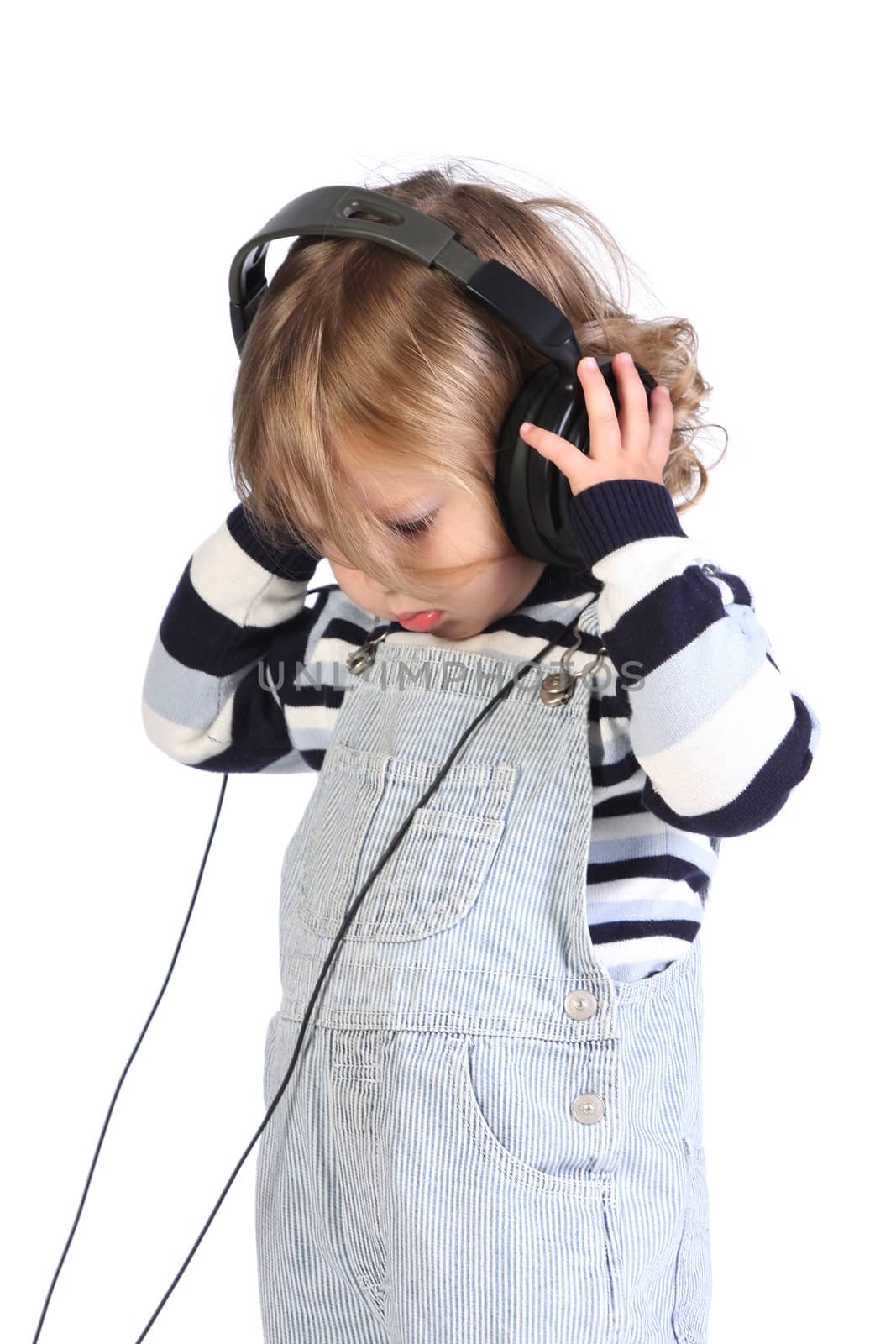 beauty a little girl listening music  by vladacanon
