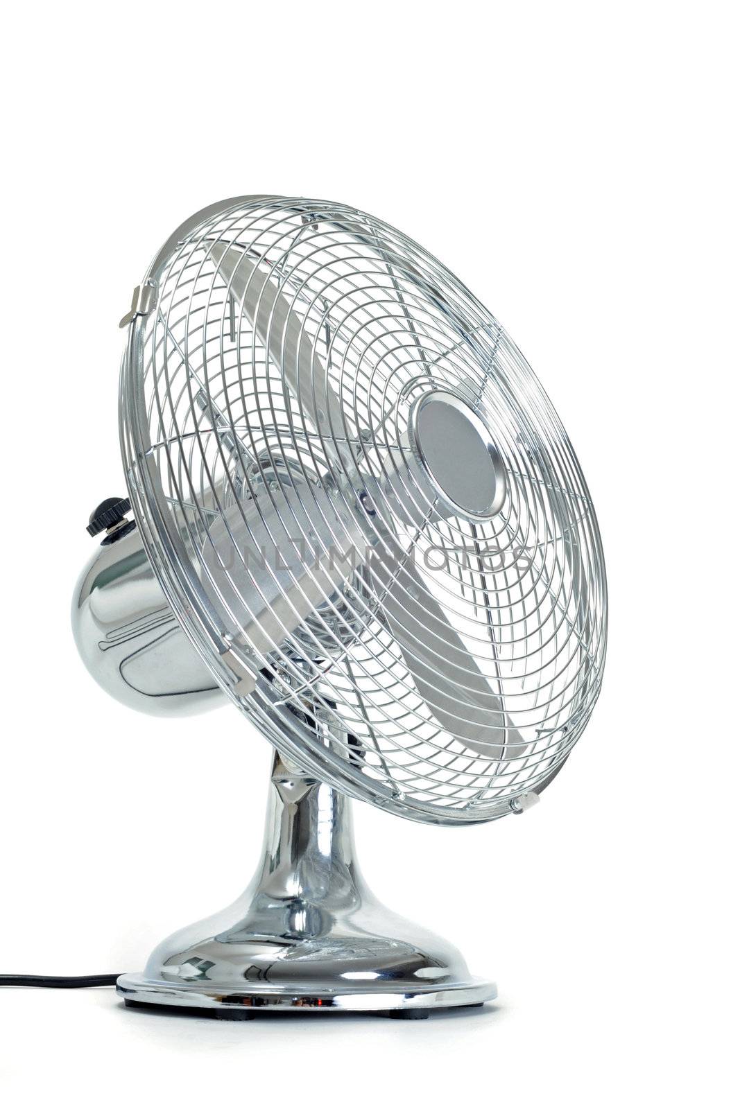 electric fan in front of white background