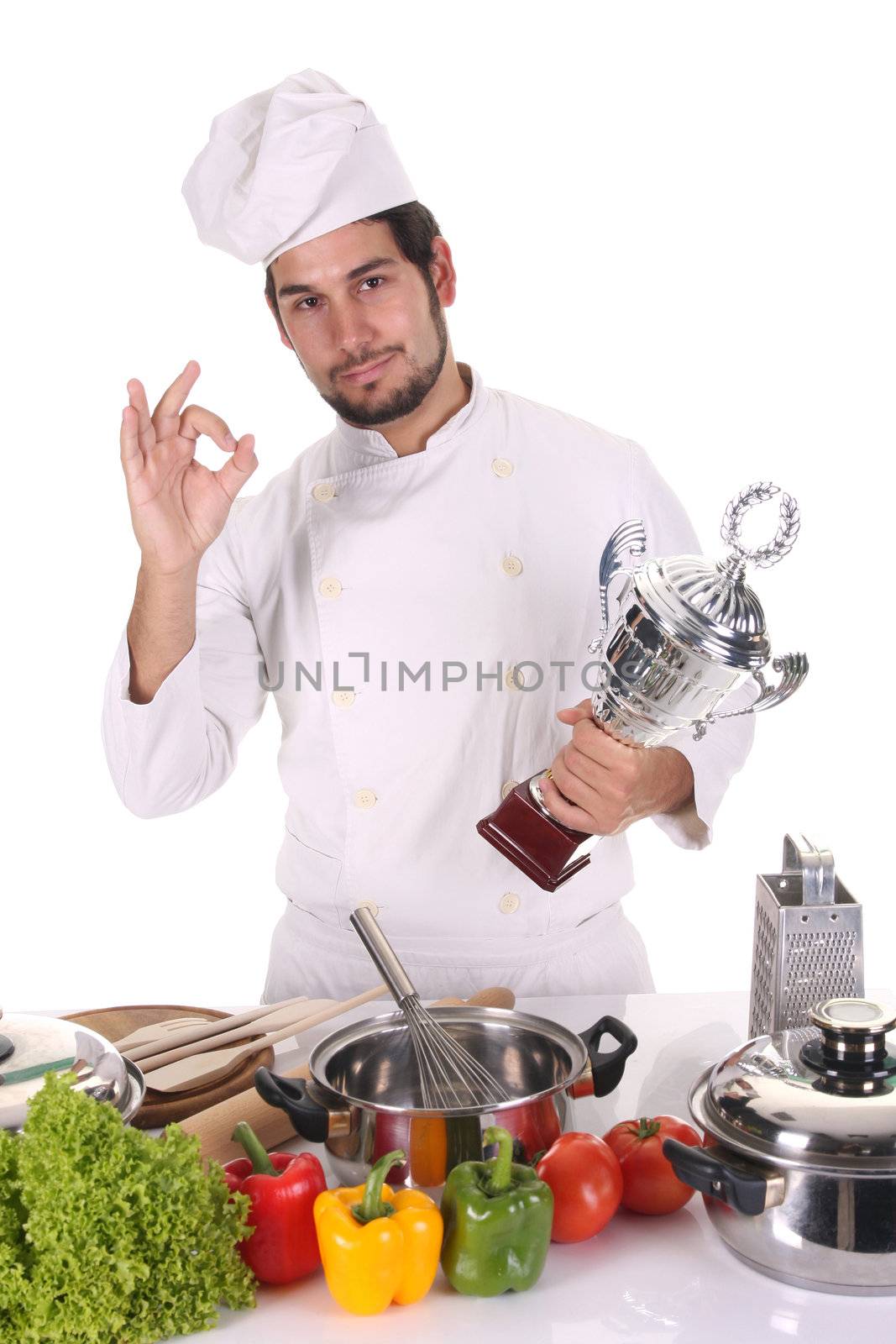 young chef with trophy  by vladacanon